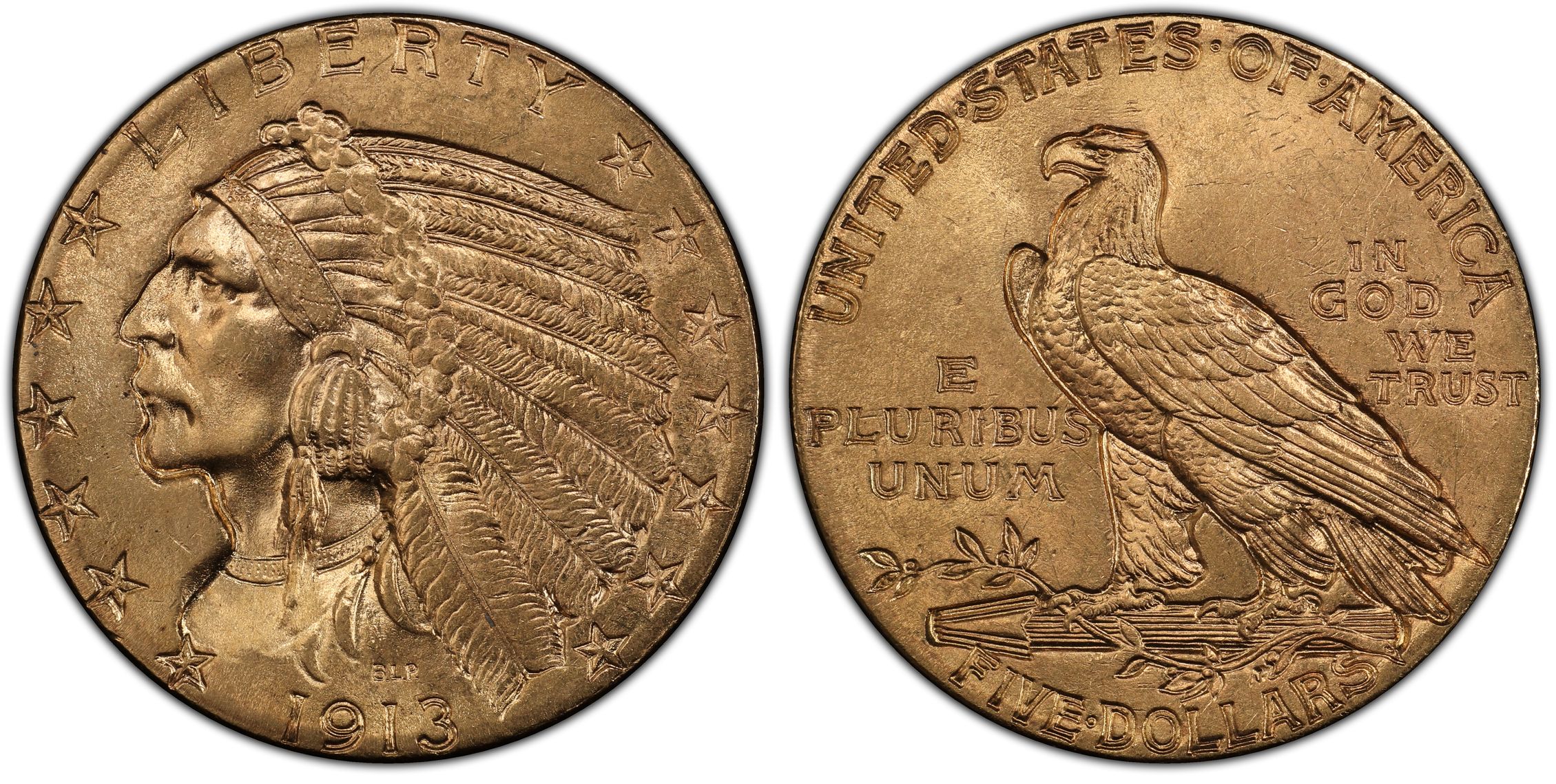 アンティークコイン 金貨 1908 Indian $5 PCGS MS65 - Incredible Gem