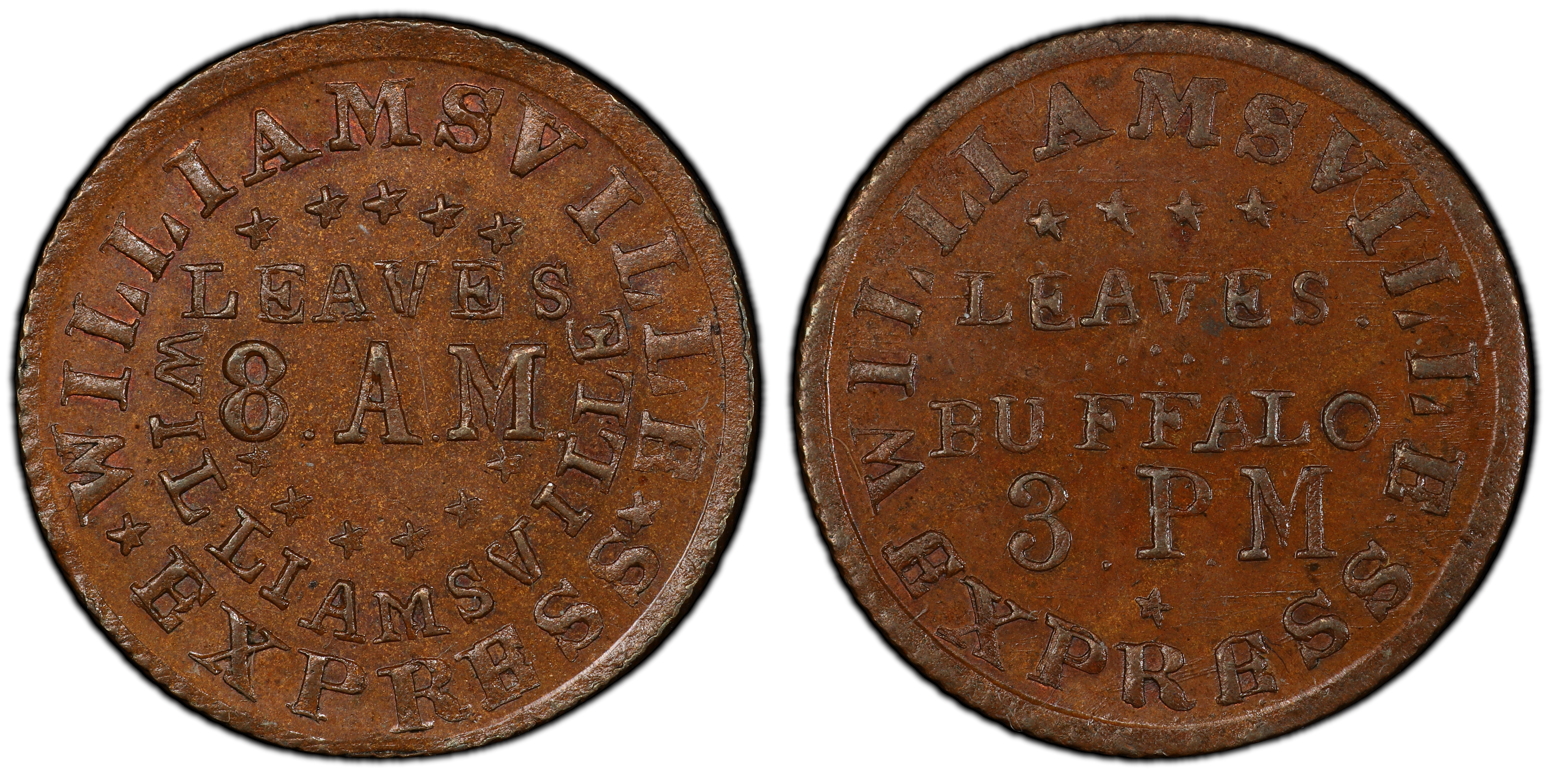 1861 65 Token F 990A 1a Copper RE Williamsville NY BN Regular