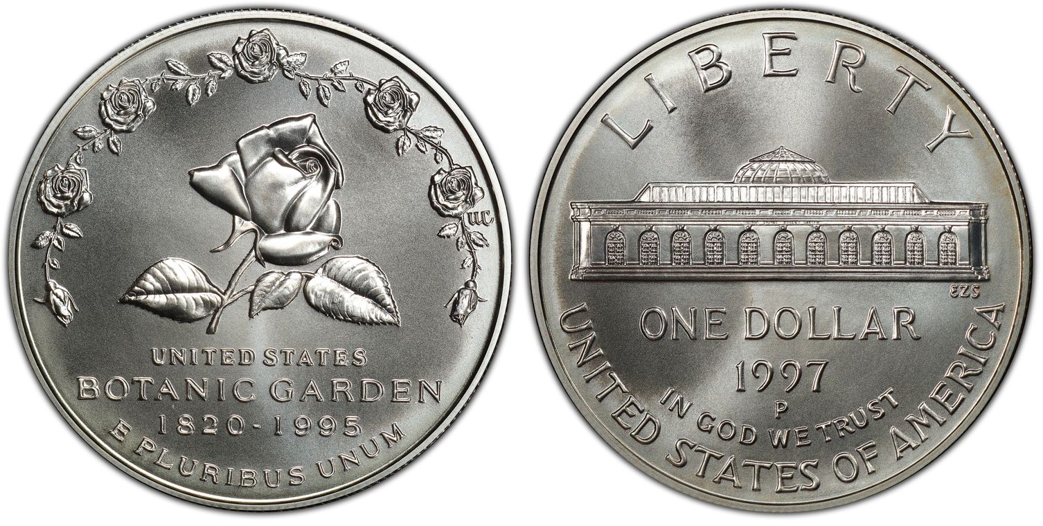 1997 P $1 Botanic Garden Silver Commemorative Dollar PCGS MS69 