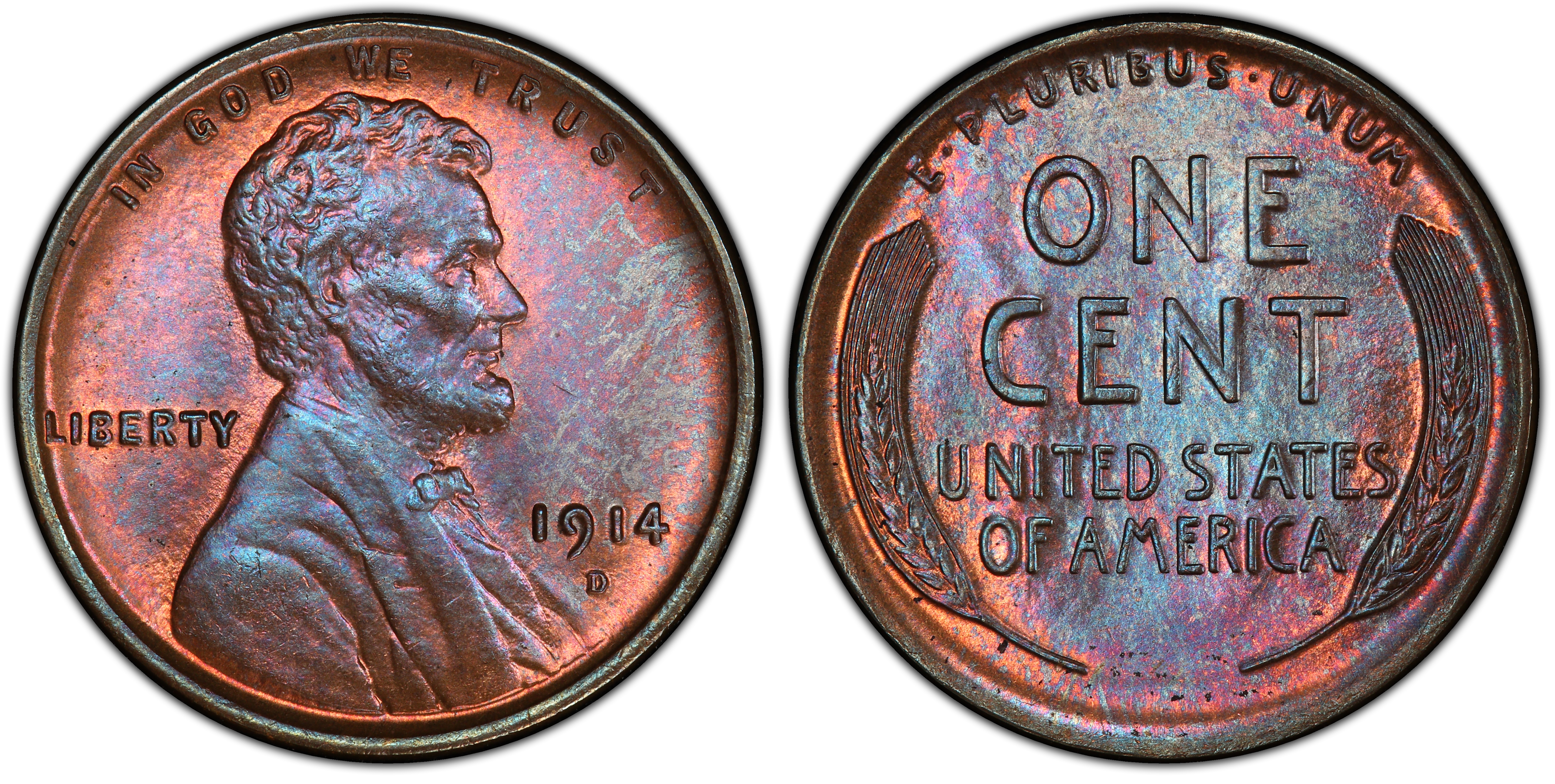 1914-D 1C, BN (Regular Strike) Lincoln Cent (Wheat Reverse) - PCGS CoinFacts