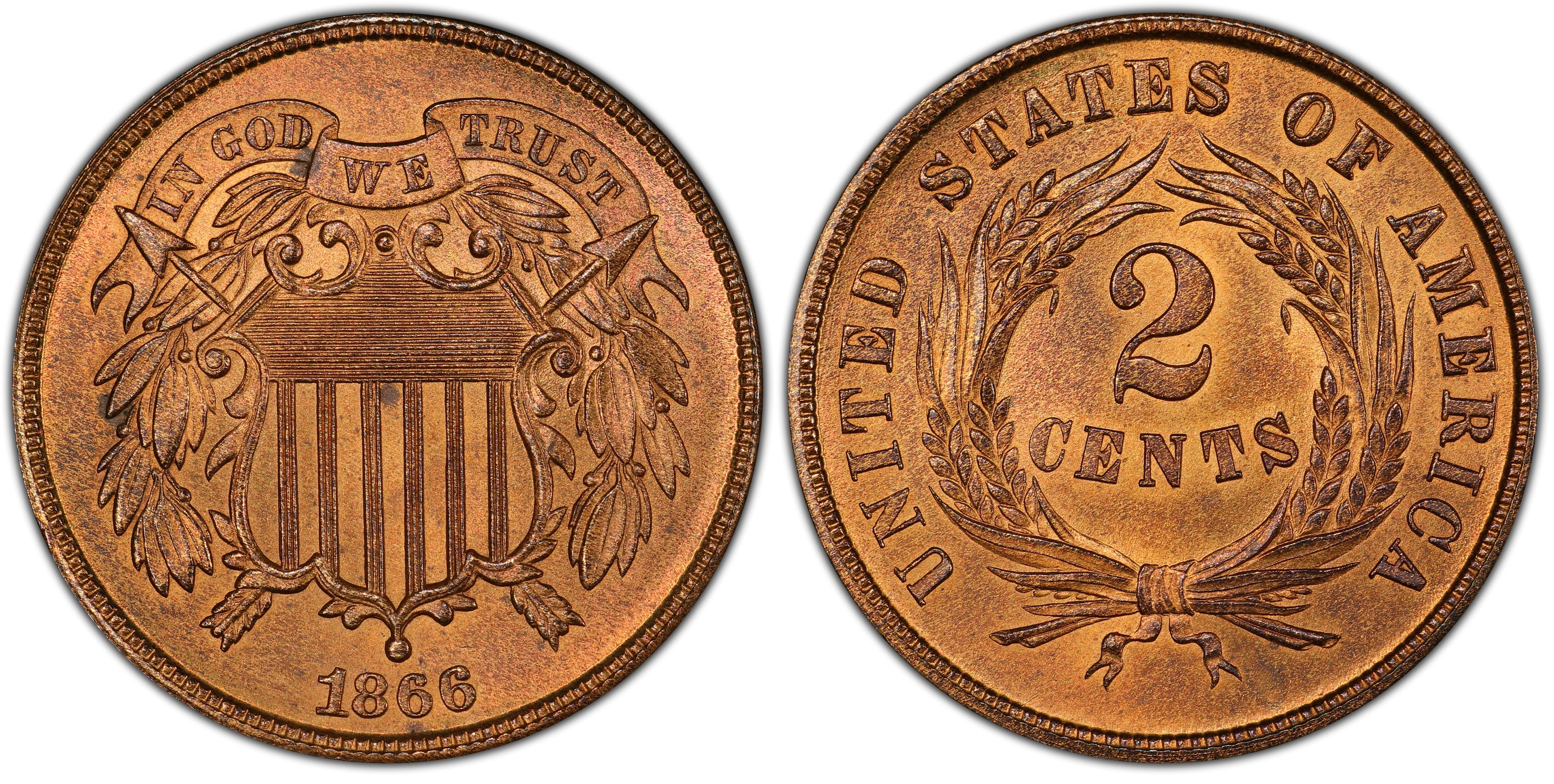 1866 2C, RB (Regular Strike) Two Cent - PCGS CoinFacts