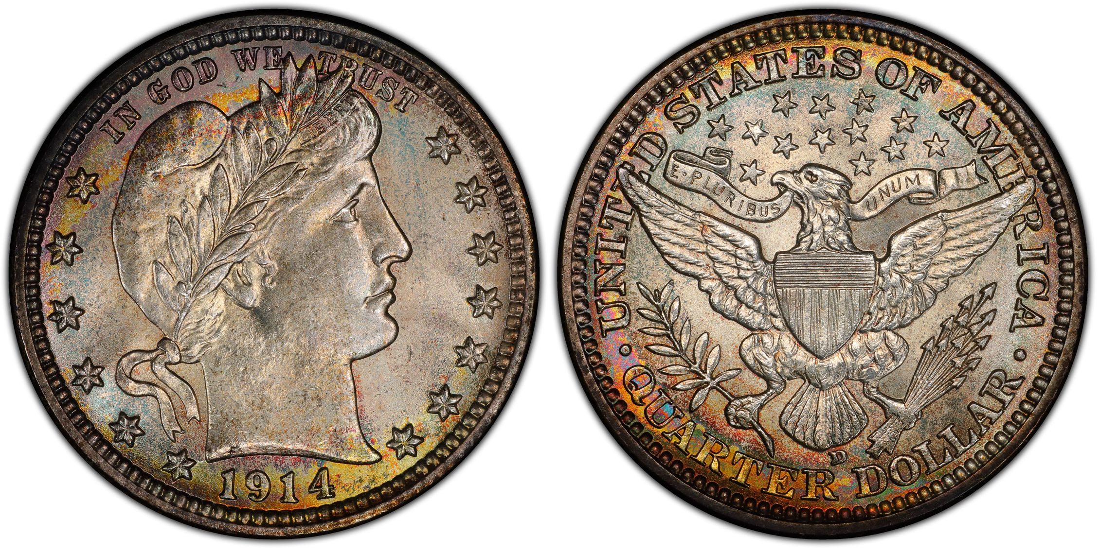 1914 D 25C Regular Strike Barber Quarter PCGS CoinFacts