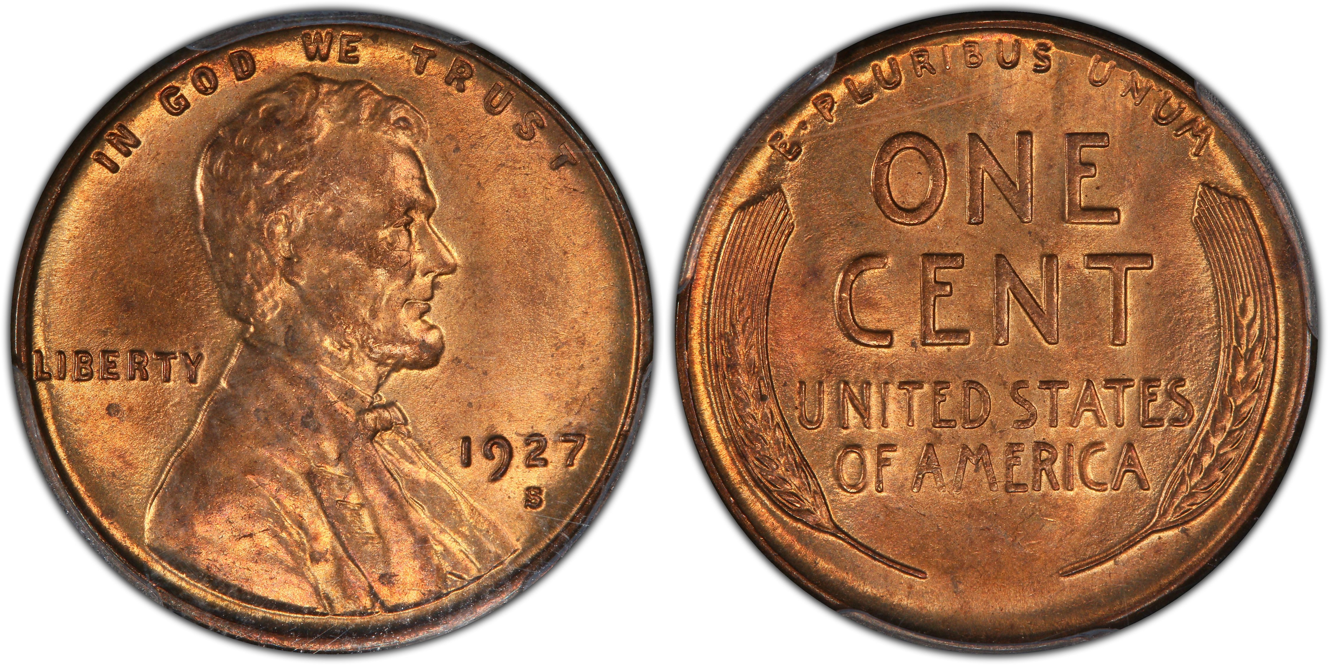 1927-S LINCOLN WHEAT CENT ROLL 