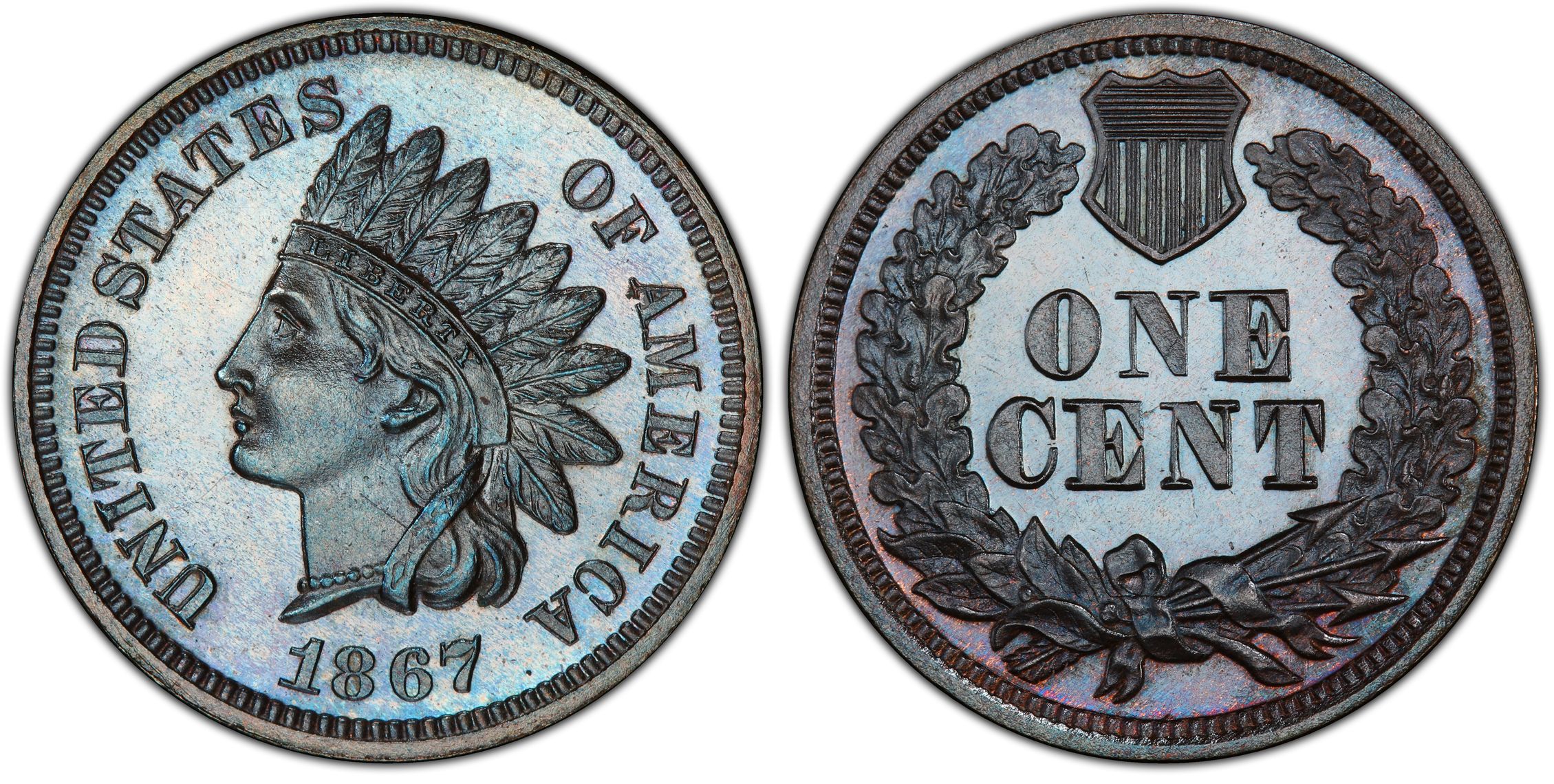 1867 1C, BN (Proof) Indian Cent - PCGS CoinFacts