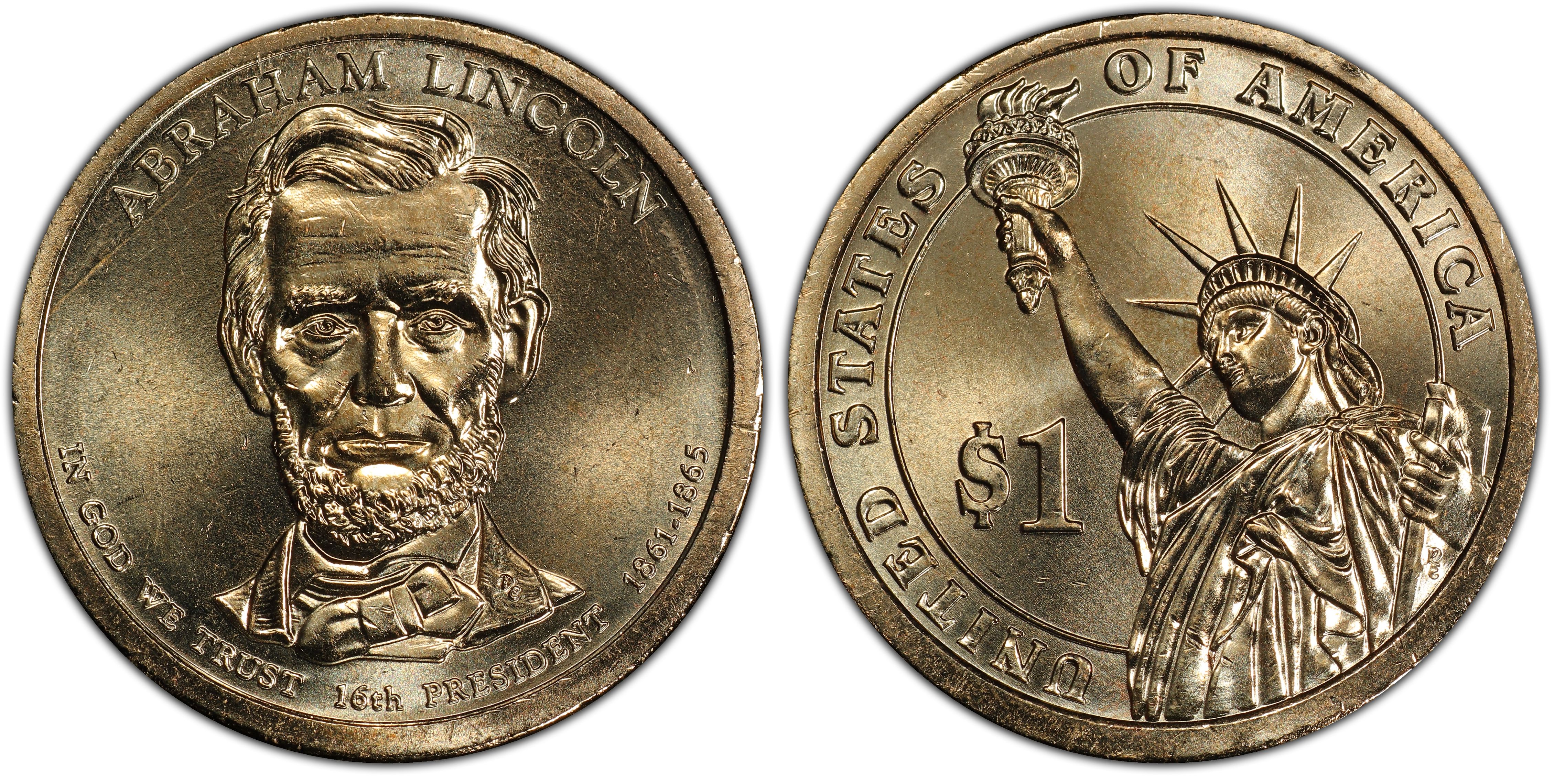 2010-P $1 Abraham Lincoln Brilliant Uncirculated 16TH Presidential Dollar Coin!