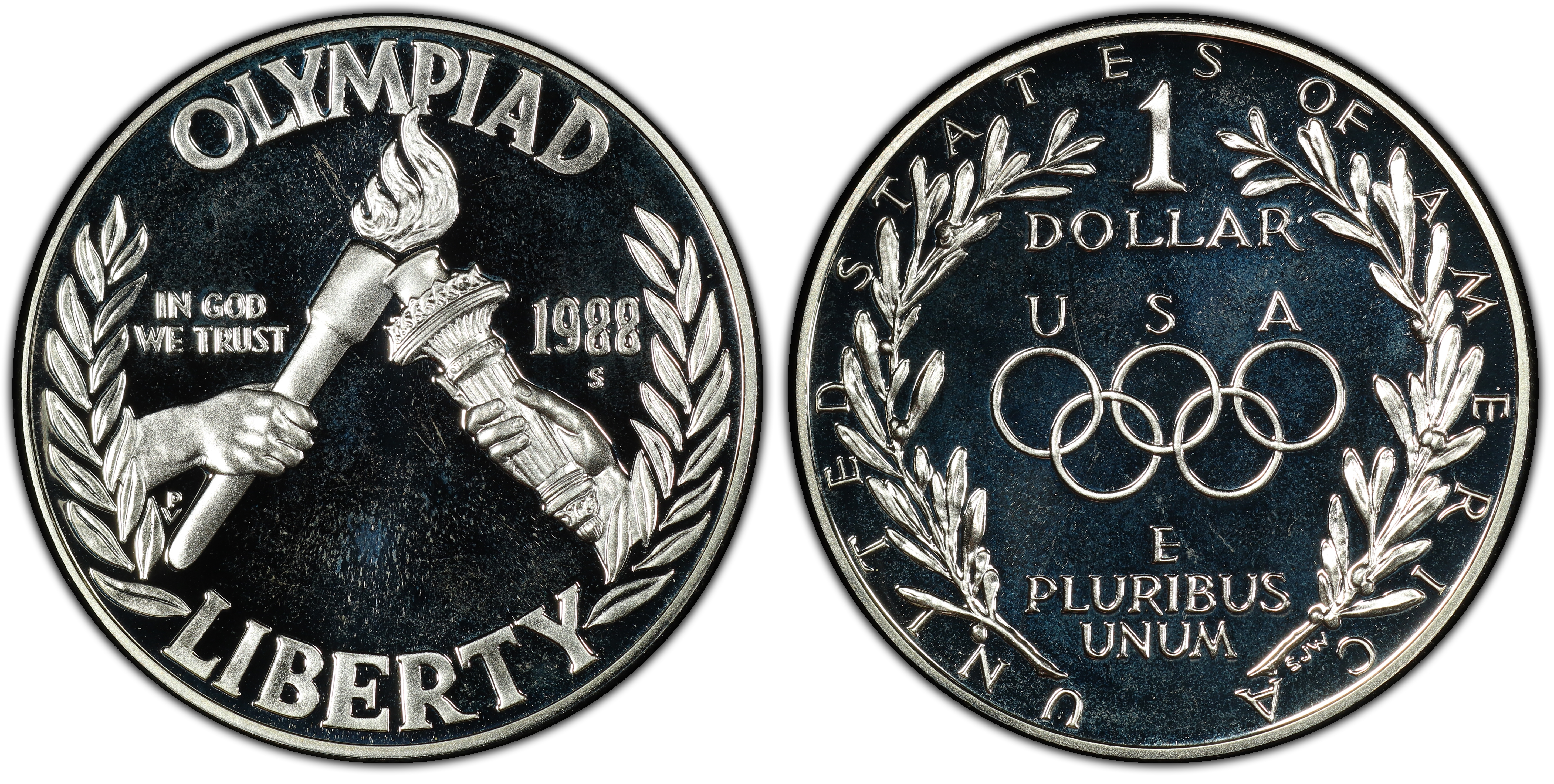 1988 Olympic Commemorative Proof Silver Dollar Box /& COA No Coin