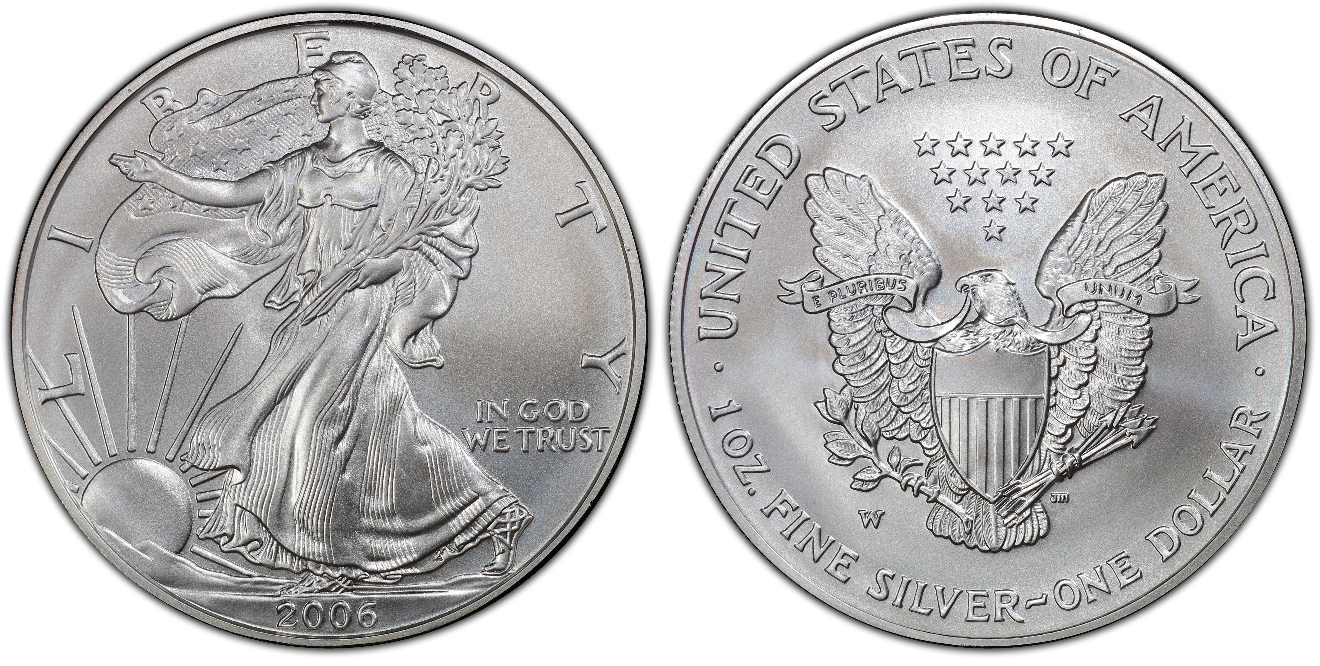 2007-W $1 Burnished Silver Eagle SP70 PCGS John Mercanti