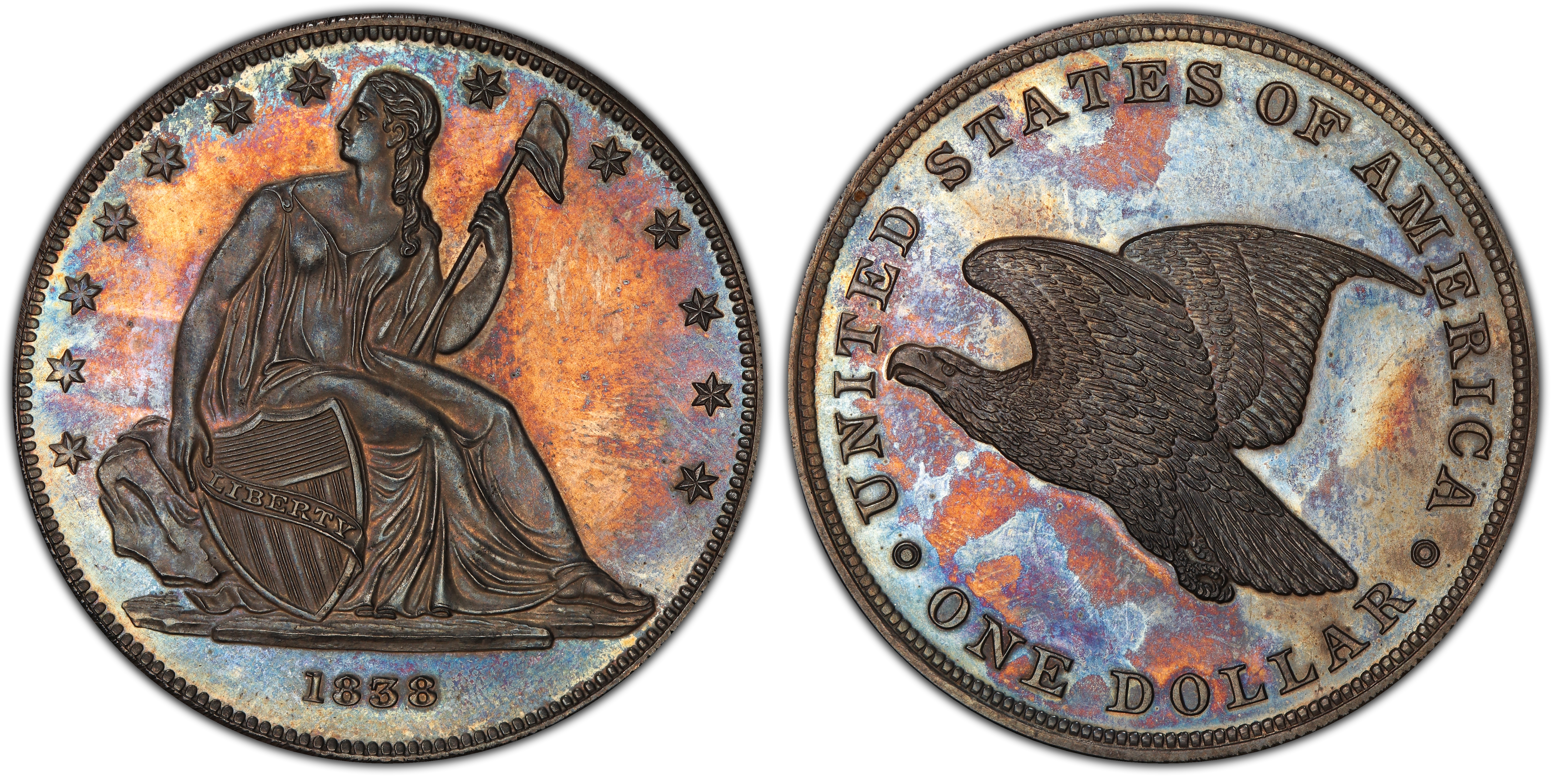 1838 1 J 84 Gobrecht Restrike Proof Patterns Pcgs Coinfacts