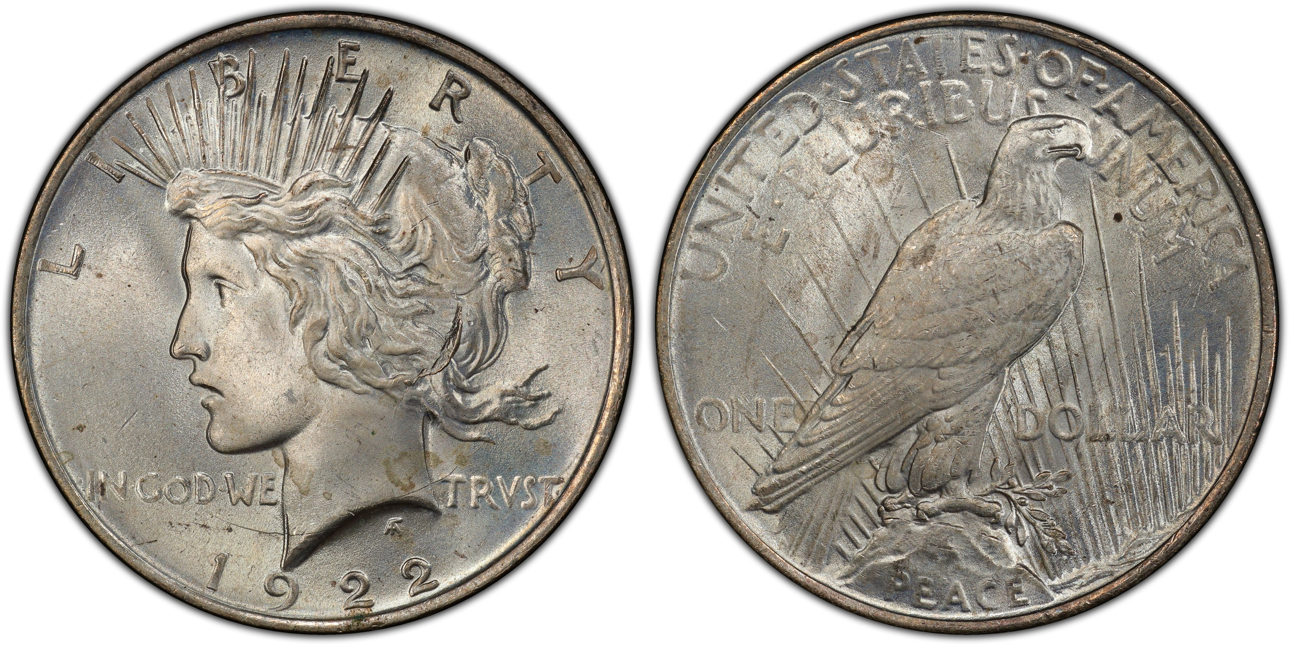 1922 $1 VAM 2C Extra Hair (Regular Strike) Peace Dollar - PCGS