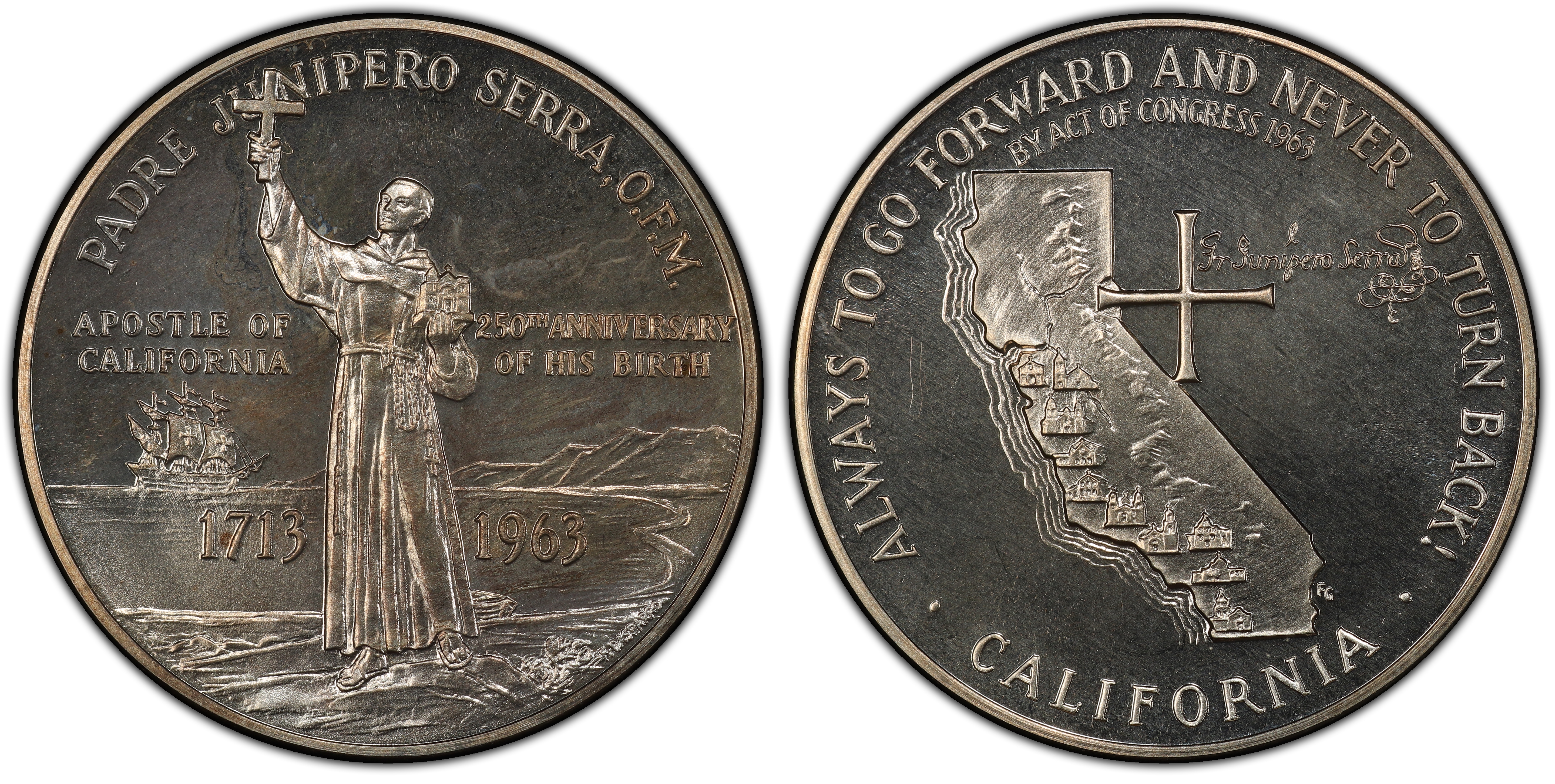 1963 AR Medal D1963-2c Padre Serra 250th Anniv (Regular Strike) U.S ...