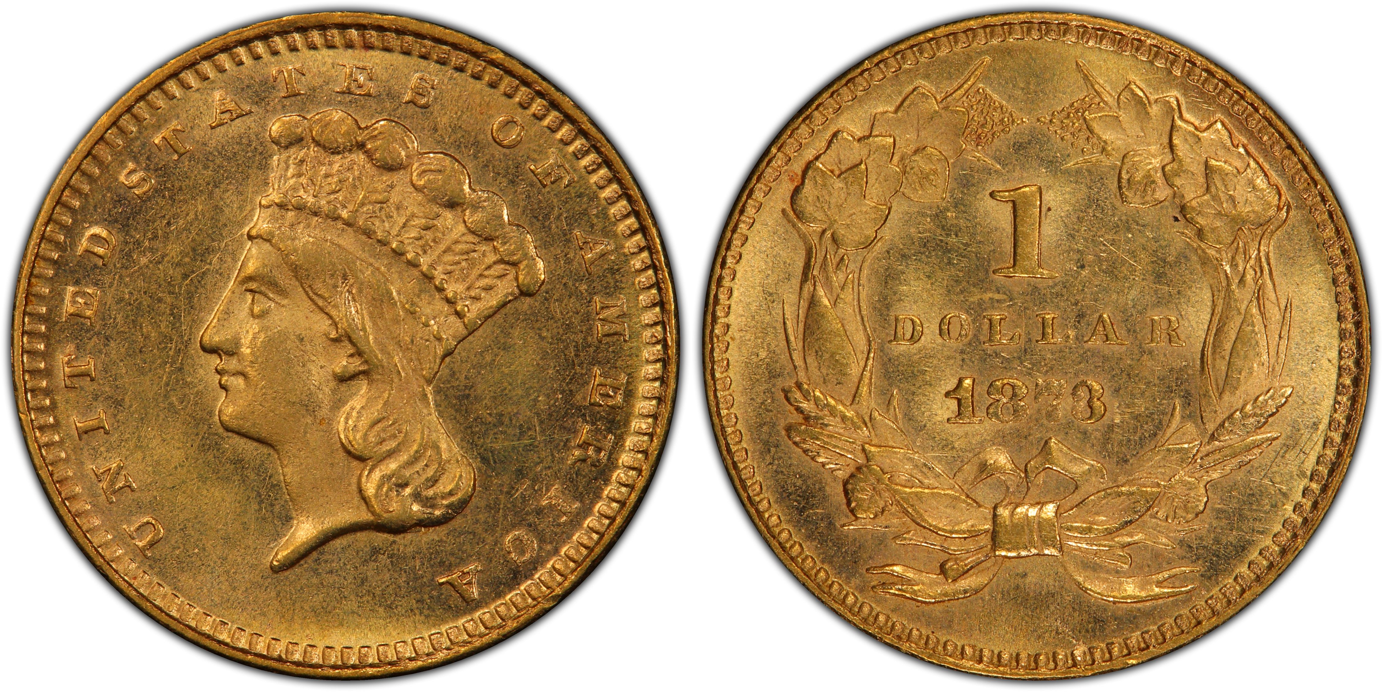 1873 G$1 Closed 3 (Regular Strike) Gold Dollar - PCGS CoinFacts