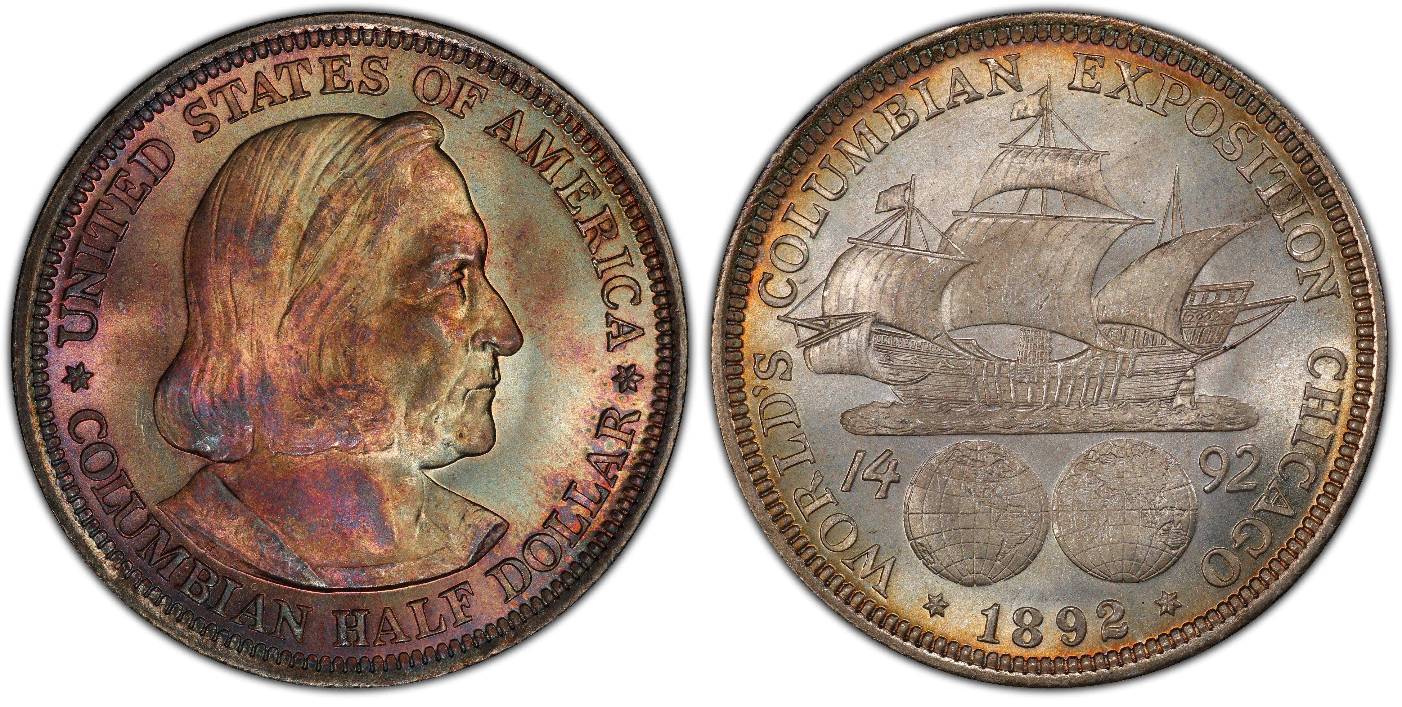 Sizes 7-13 Replica 1892 Worlds Colombian Exposition Commemorative Half Dollar Co