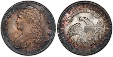 値下げ］【アメリカ銀貨】 CAPPED BUST 50セント銀貨 1834年③