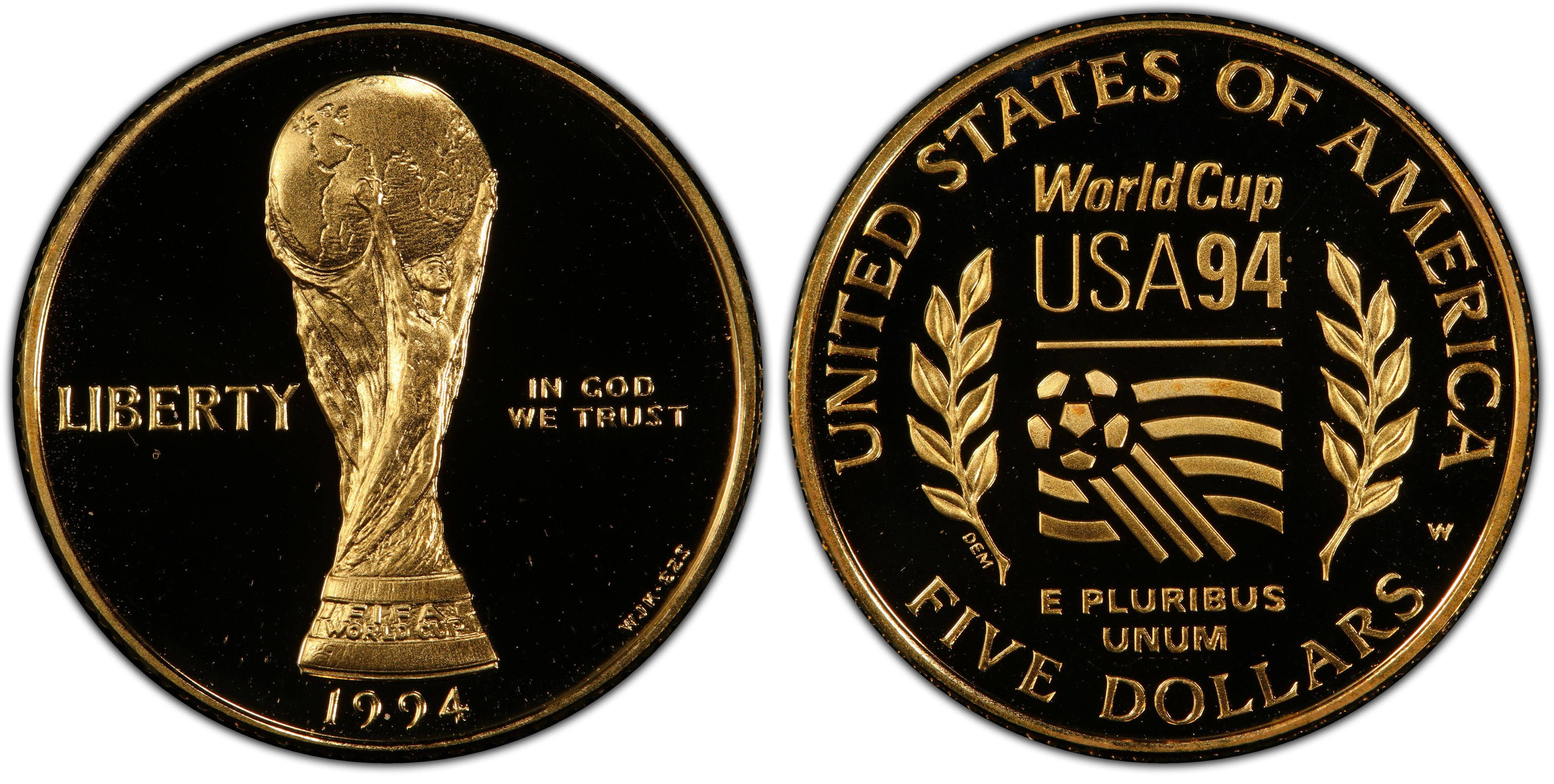 1994-W $5 World Cup, DCAM (Proof) Modern Gold Commemorative - PCGS