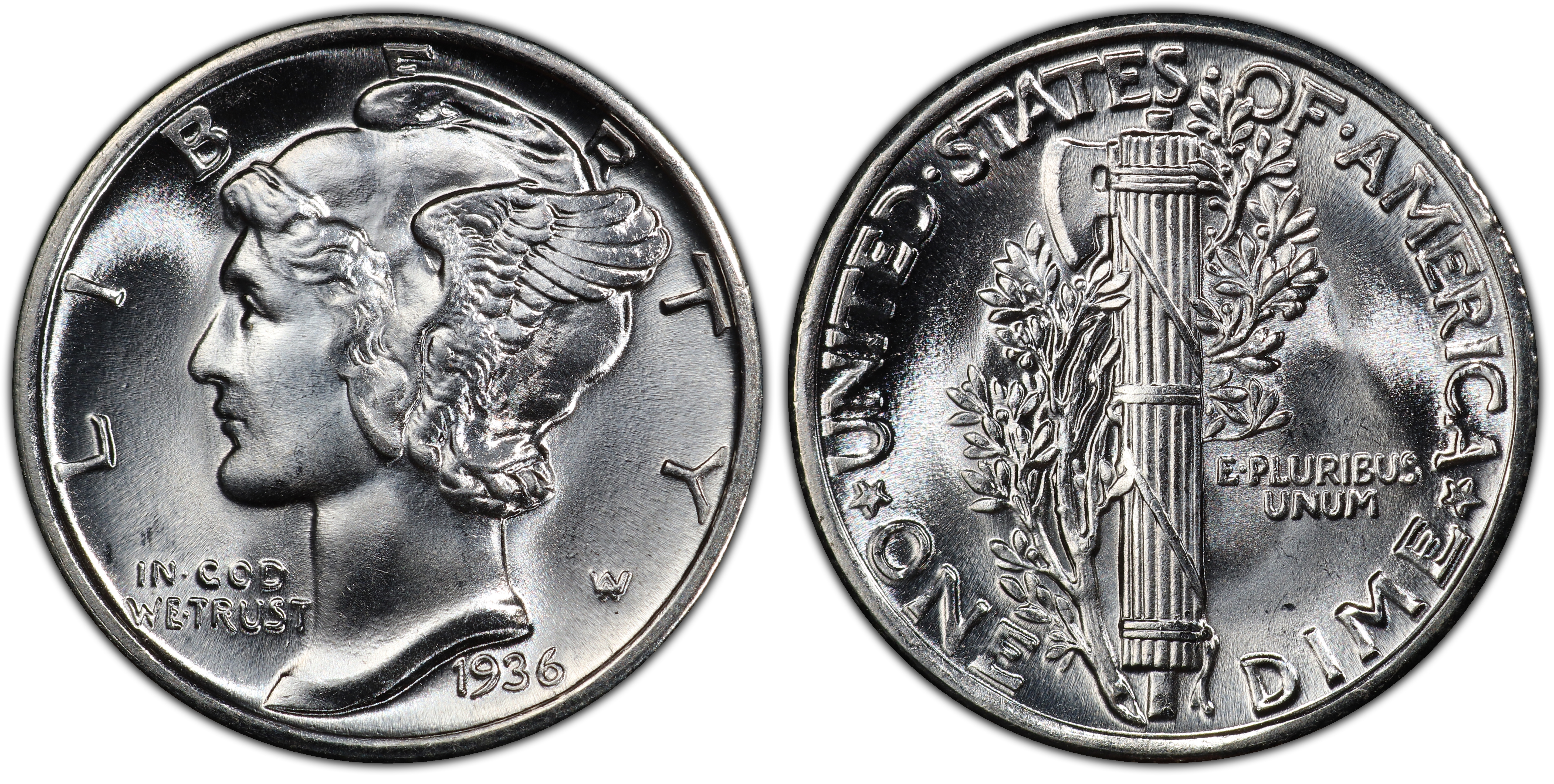 Images Of Mercury Dime 1936 10C - PCGS CoinFacts