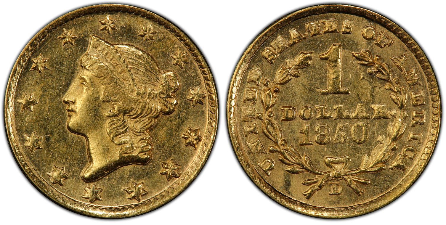 1850-D G$1 (Regular Strike) Gold Dollar - PCGS CoinFacts