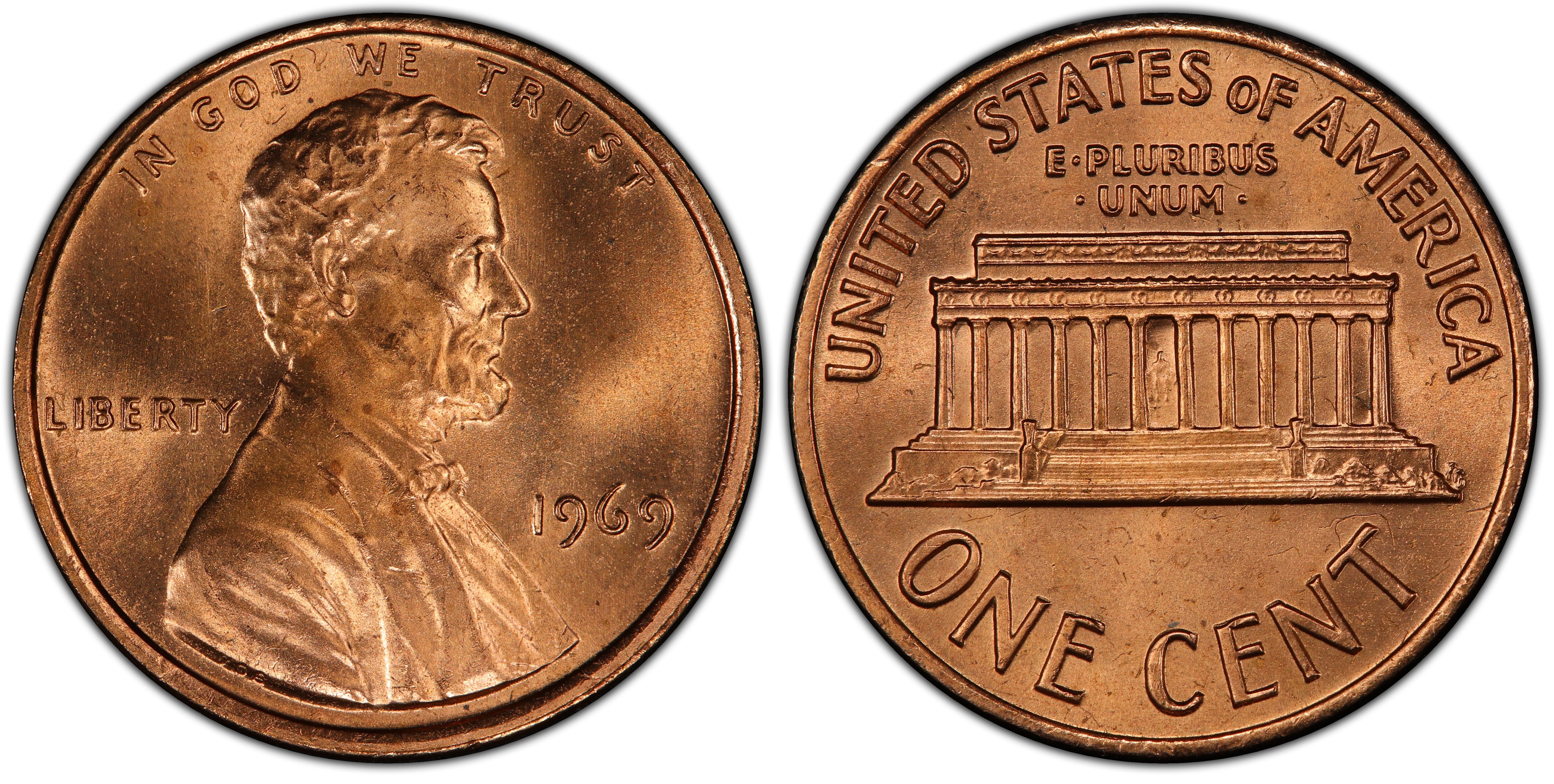 Images of Lincoln Cent (Modern) 1969 1C, RD - PCGS CoinFacts