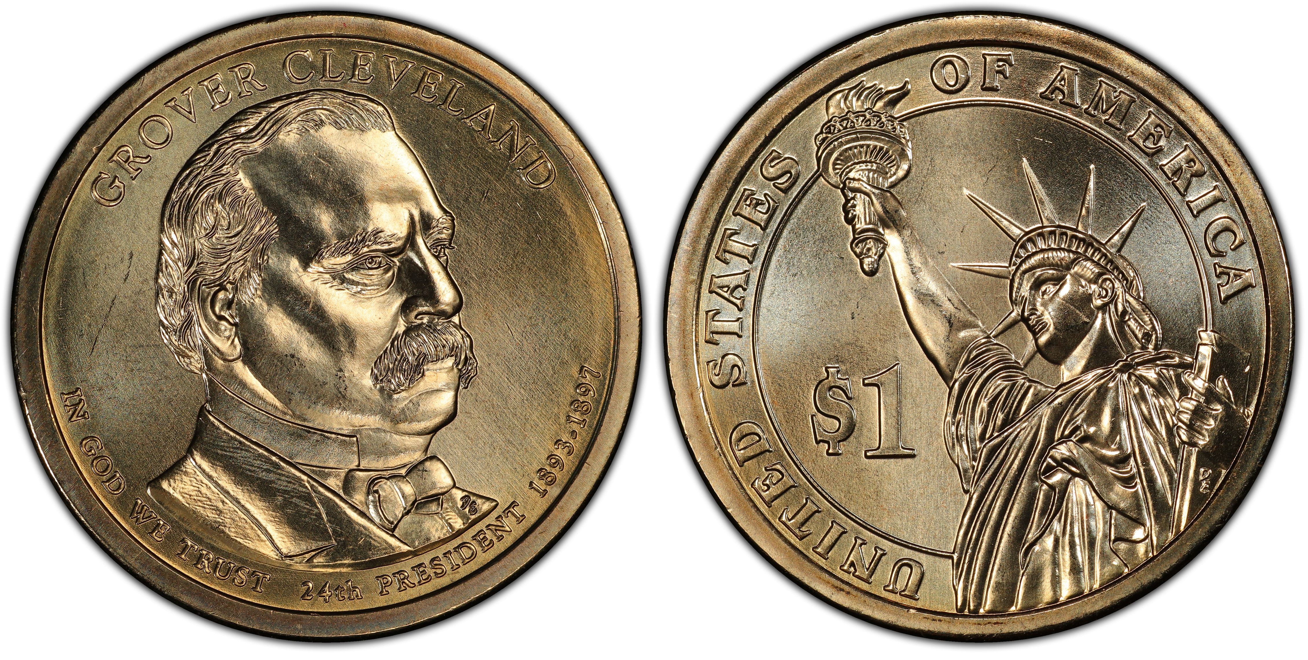 2012 WAFFLED error Grover Cleveland $1 Dollar coin 