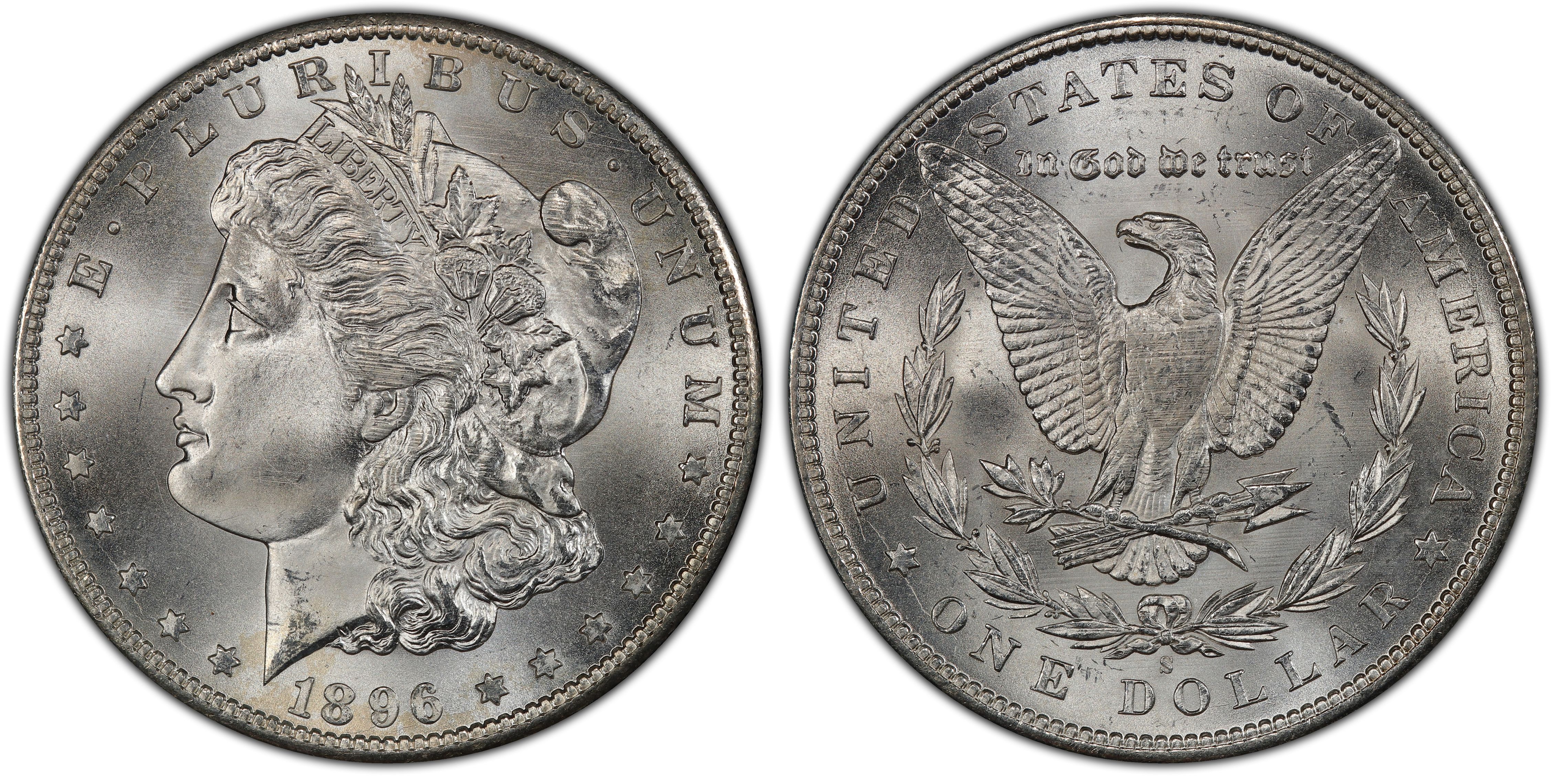 1896 S Morgan Silver Dollar $1 Average Circulated