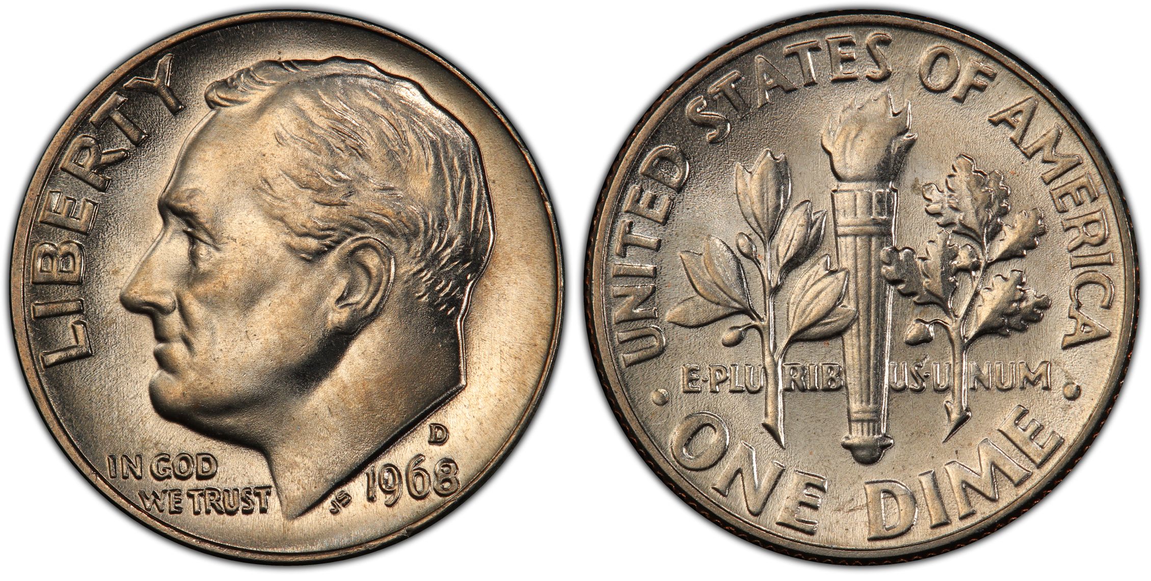 1968-D 10C (Regular Strike) Roosevelt Dime - PCGS CoinFacts