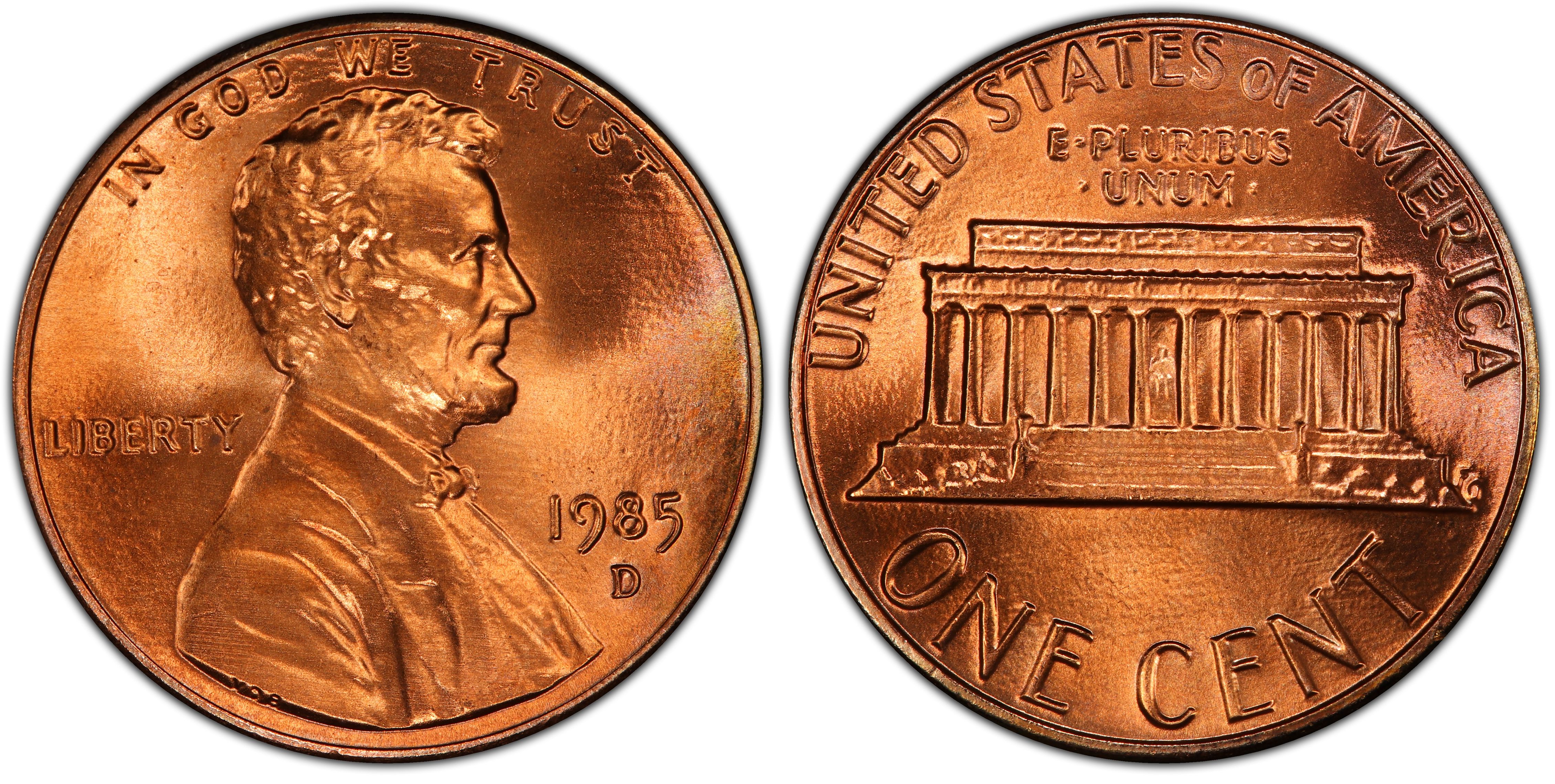 1985-D BRILLIANT UNCIRCULATED LINCOLN CENT/<NICE LINCOLN