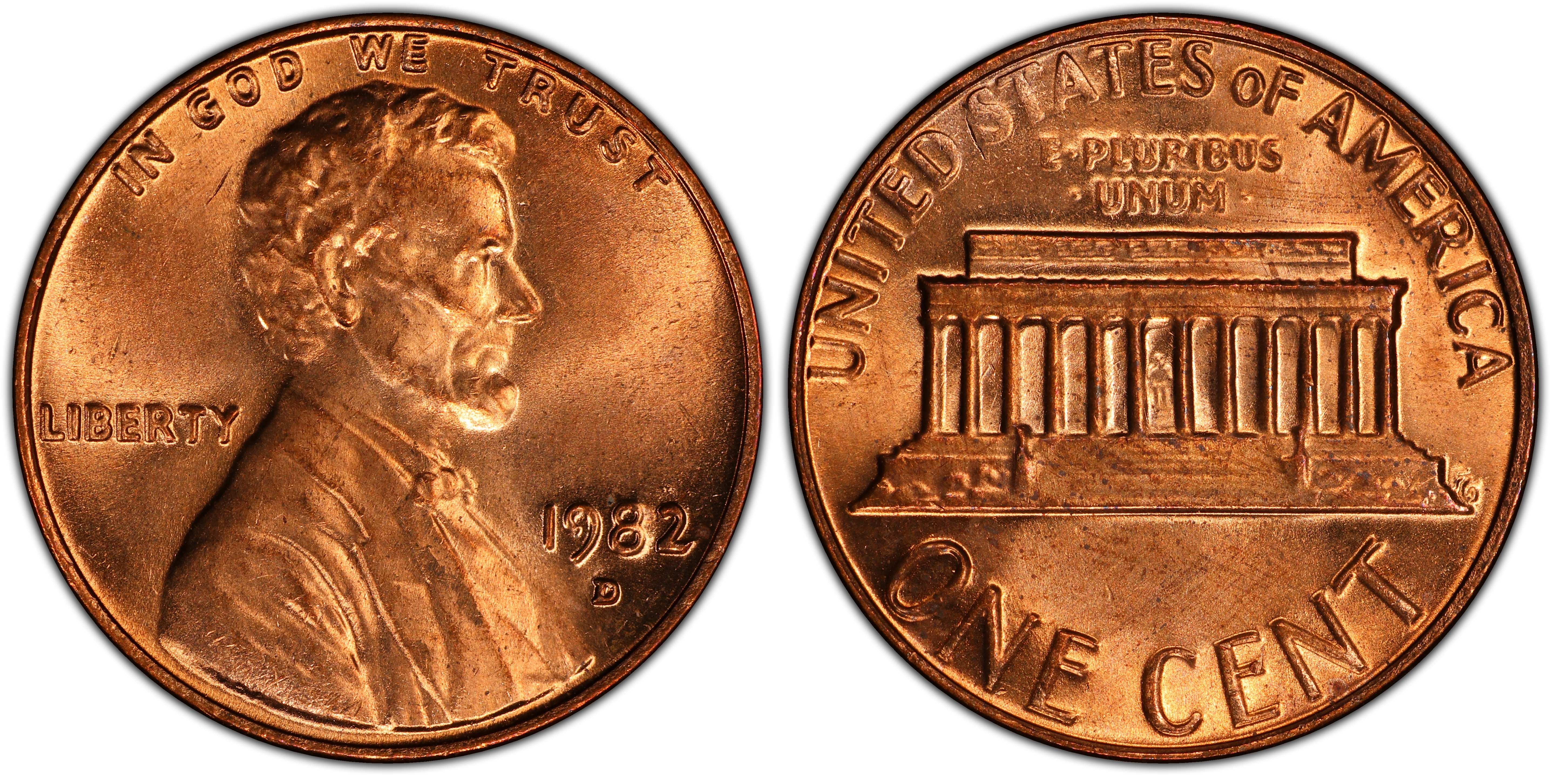 1982-D 1C Bronze, RD (Regular Strike) Lincoln Cent (Modern) - PCGS ...