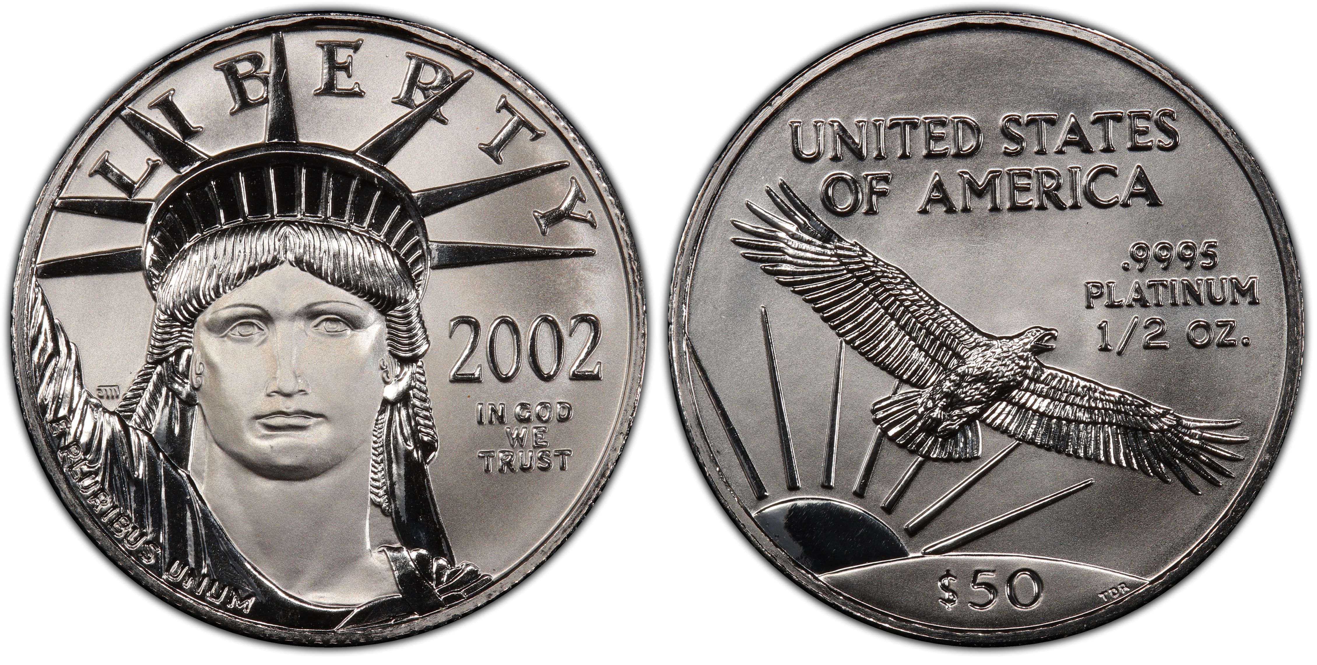2002-W PCGS PR70 1/2 oz Proof Platinum Eagle $50 