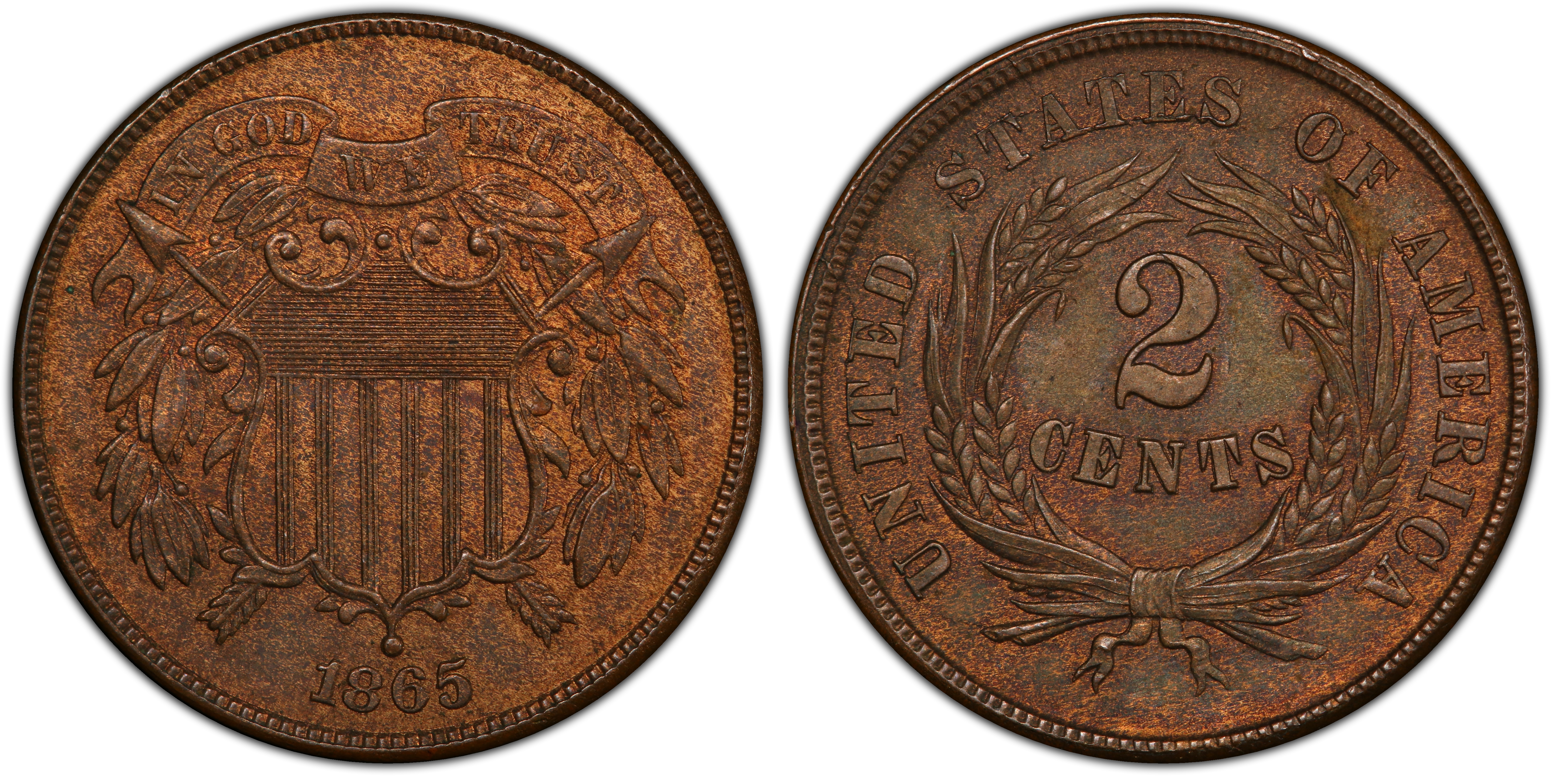 Images Of Two Cent 1865 2c Plain 5 Bn Pcgs Coinfacts