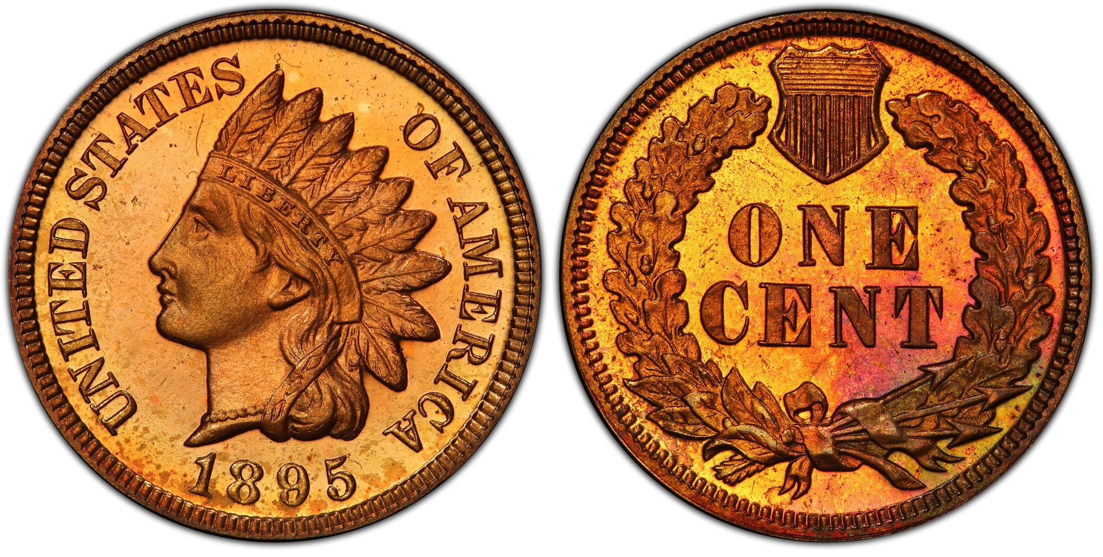 1895 1C, RD (Proof) Indian Cent - PCGS CoinFacts