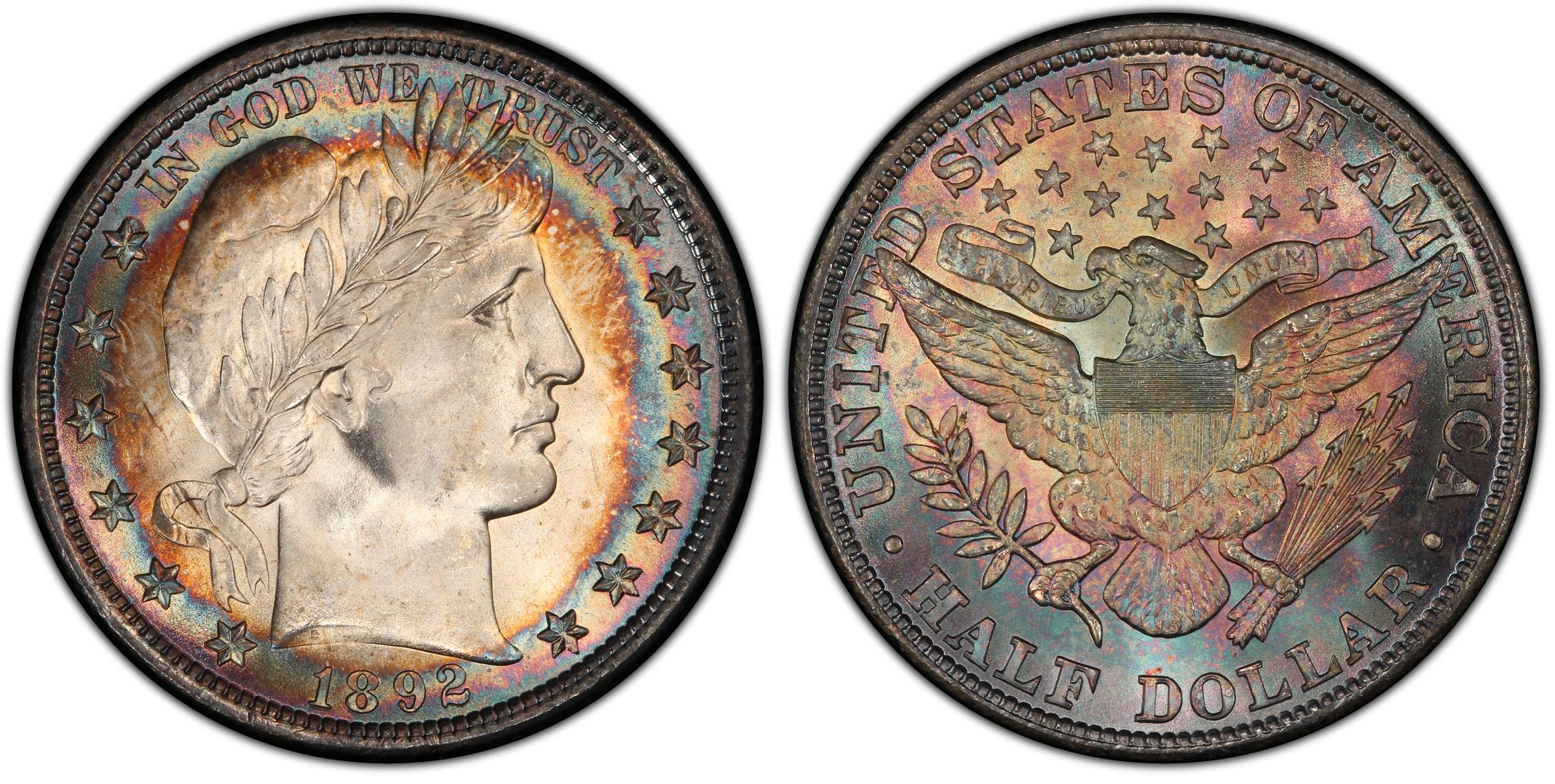 1892 50C (Regular Strike) Barber Half Dollar - PCGS CoinFacts