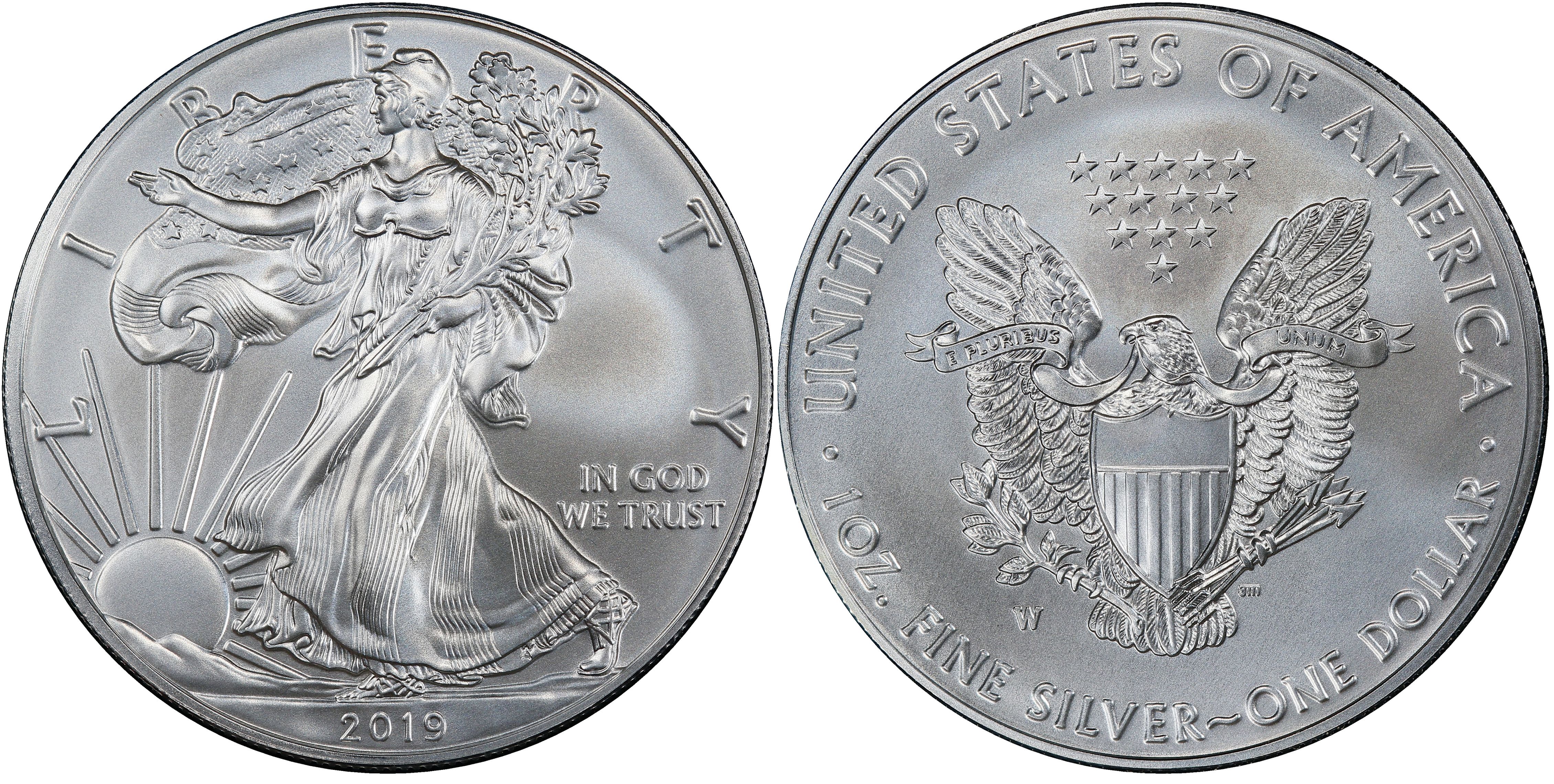 2019-W $1 Burnished Silver Eagle First Strike (Special Strike) Silver Eagles - PCGS CoinFacts