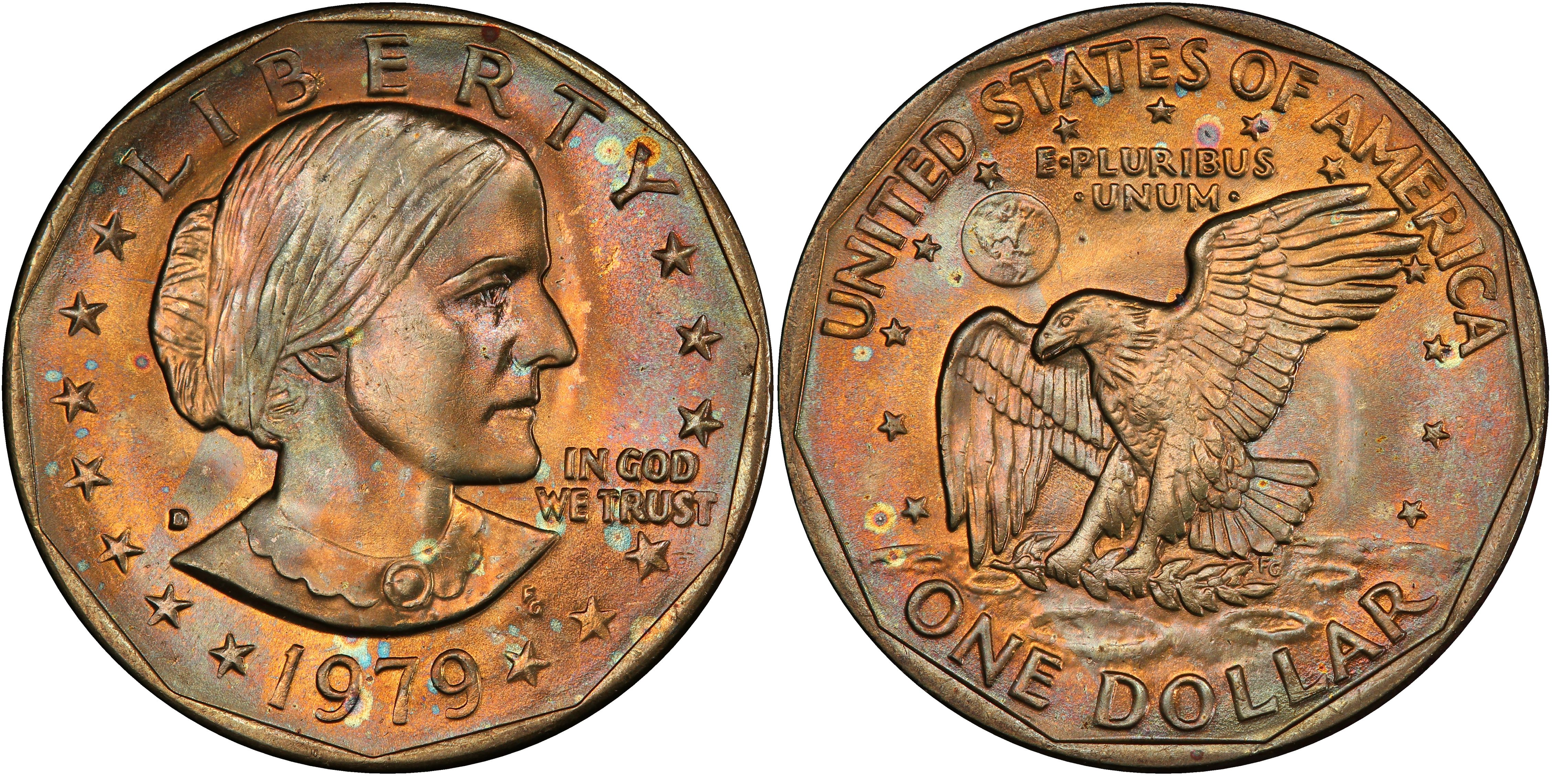 Images of Susan B. Anthony Dollar 1979-D SBA$1 - PCGS CoinFacts4518 x 2280