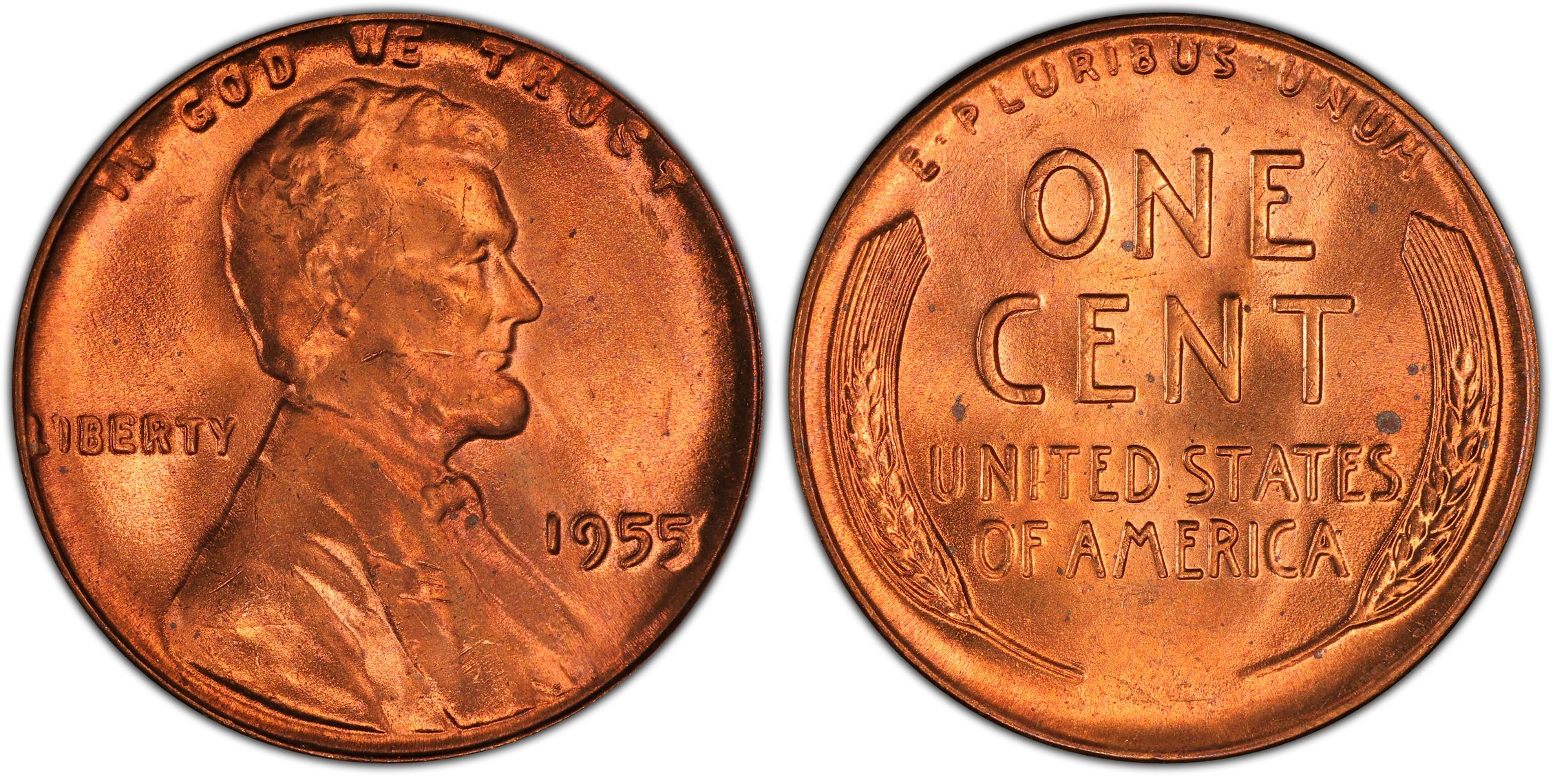 1955 1c Ddo Fs-102, Rd (regular Strike) Lincoln Cent (wheat Reverse 