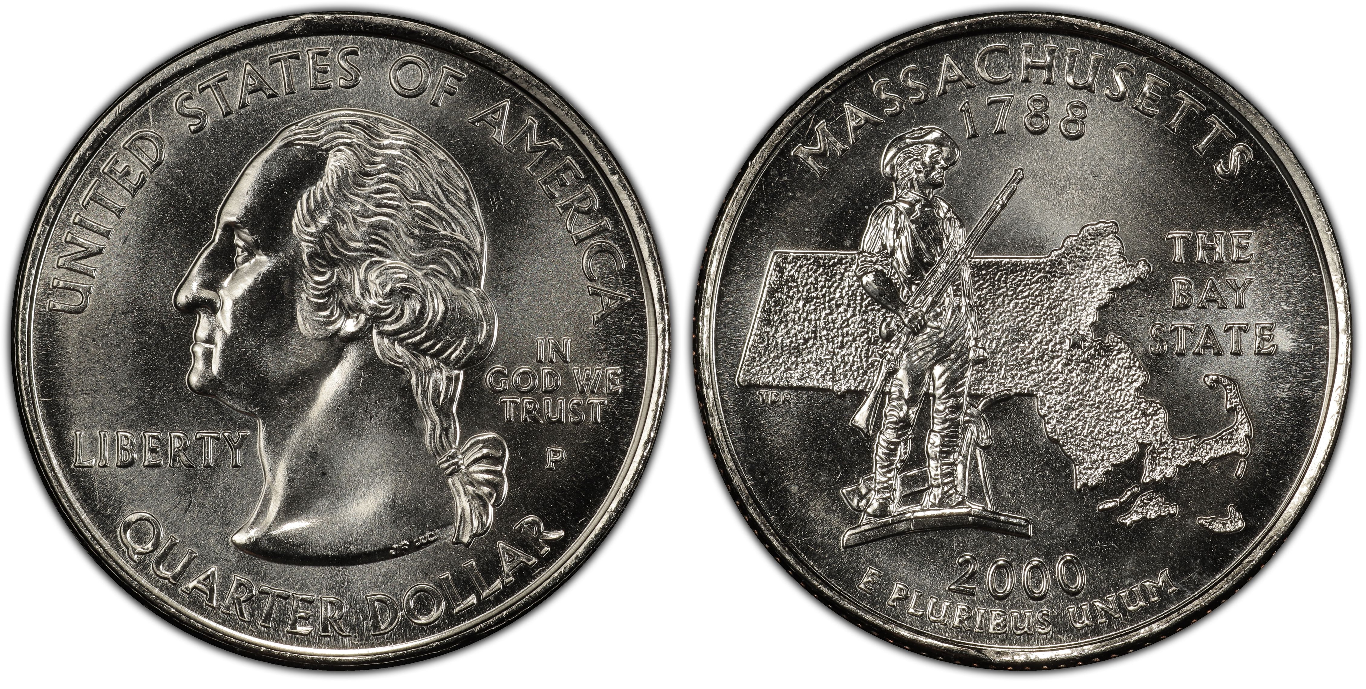 Massachusetts  Statehood Quarter Dollar Coin 2000 P 