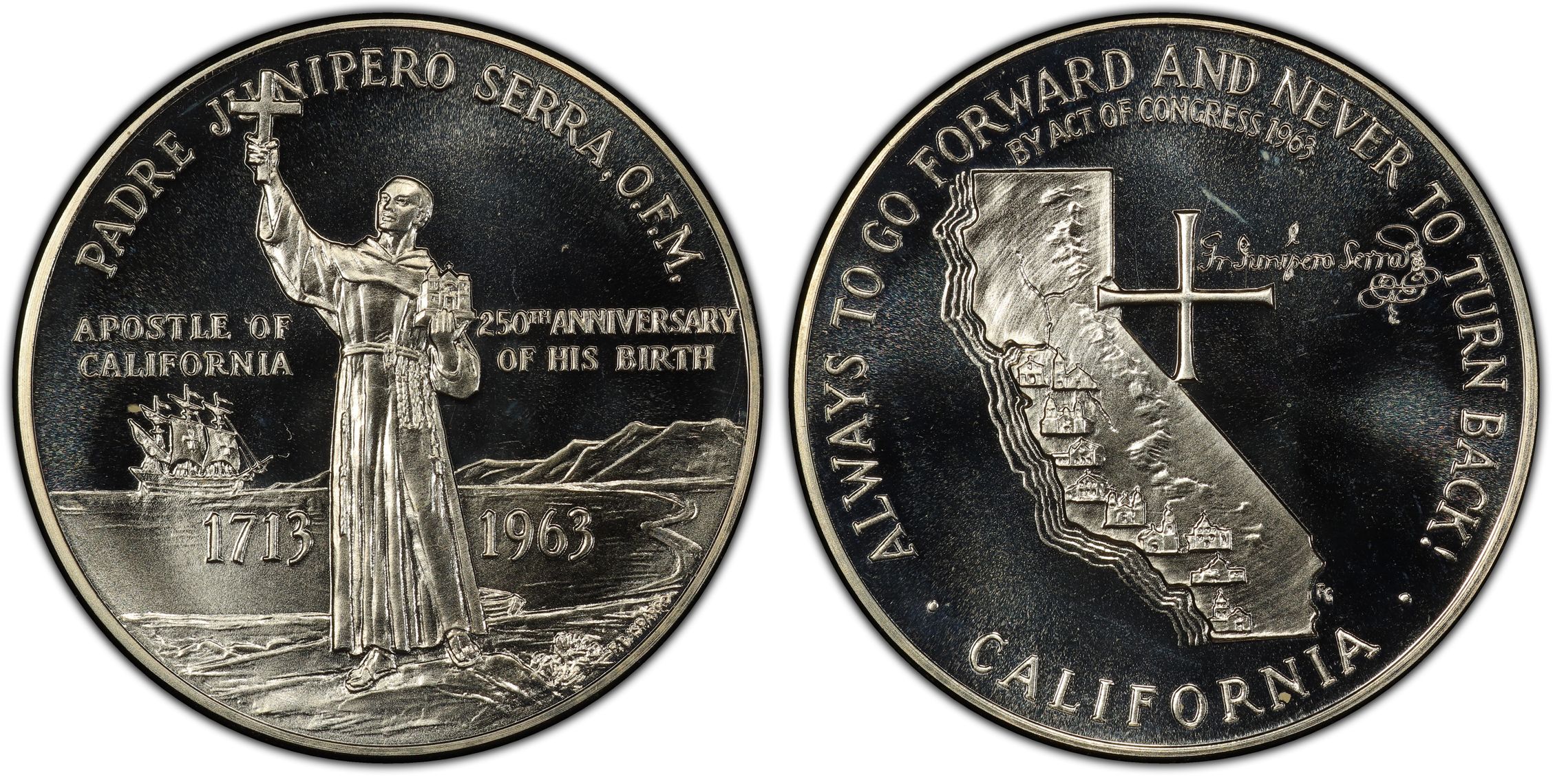 1963 AR Medal D1963-2c Padre Serra 250th Anniv (Regular Strike) U.S ...