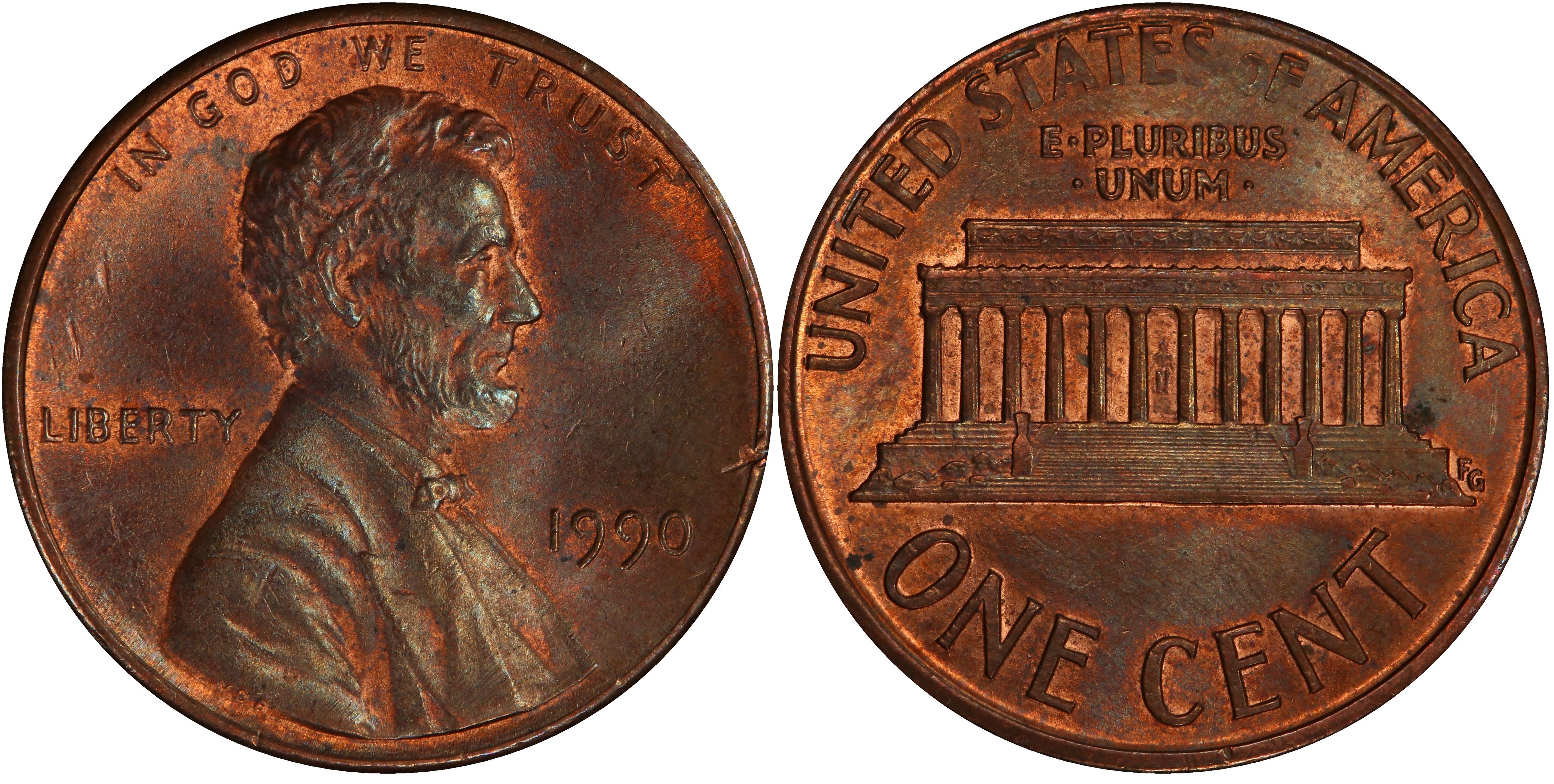 1990-D PCGS MS67RD Lincoln Cent