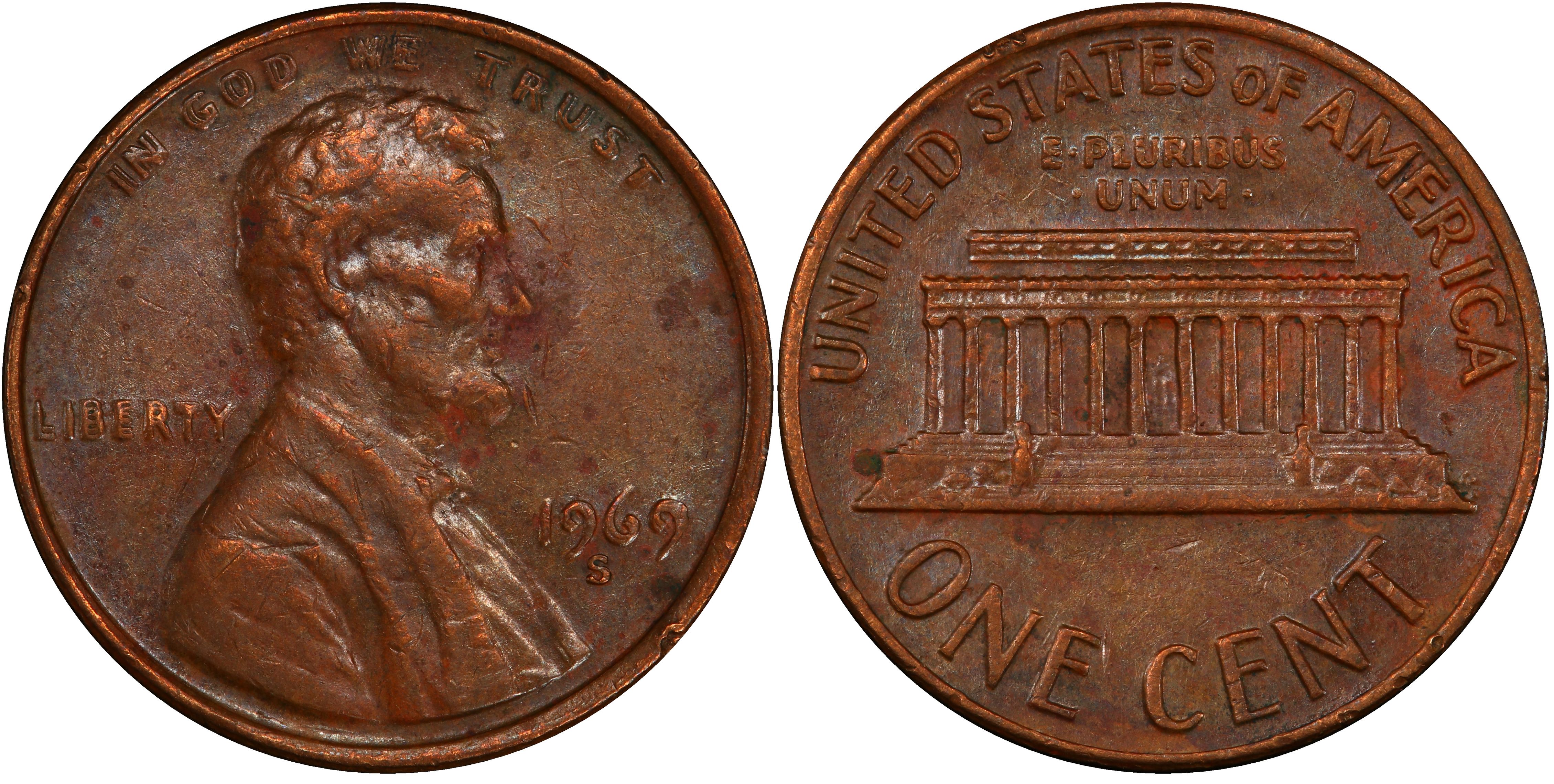 Images of Lincoln Cent (Modern) 1969-S 1C Doubled Die Obverse, BN ...