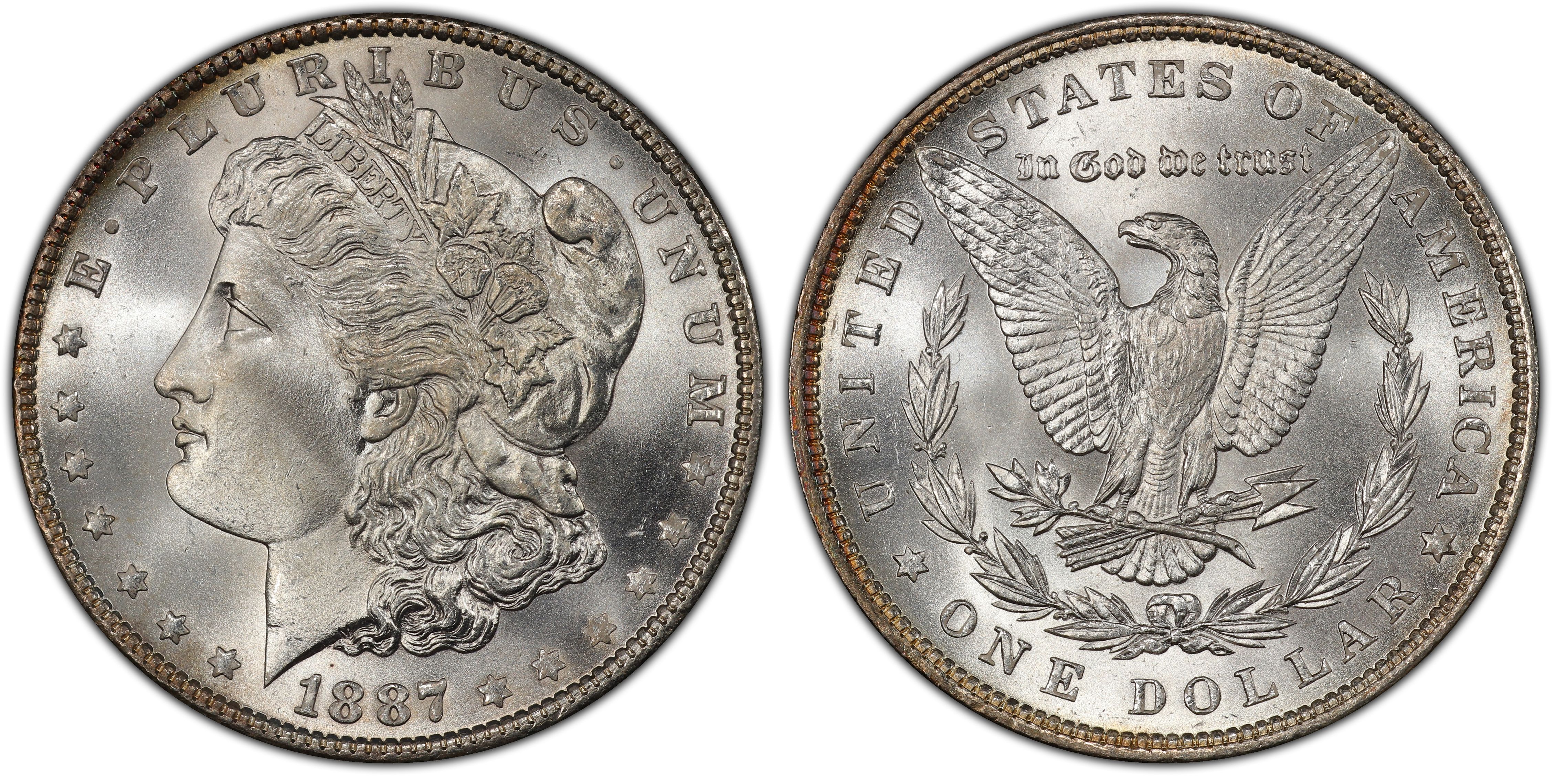 1887 Morgan Silver Uncirculated Dollar MS62 PCGS