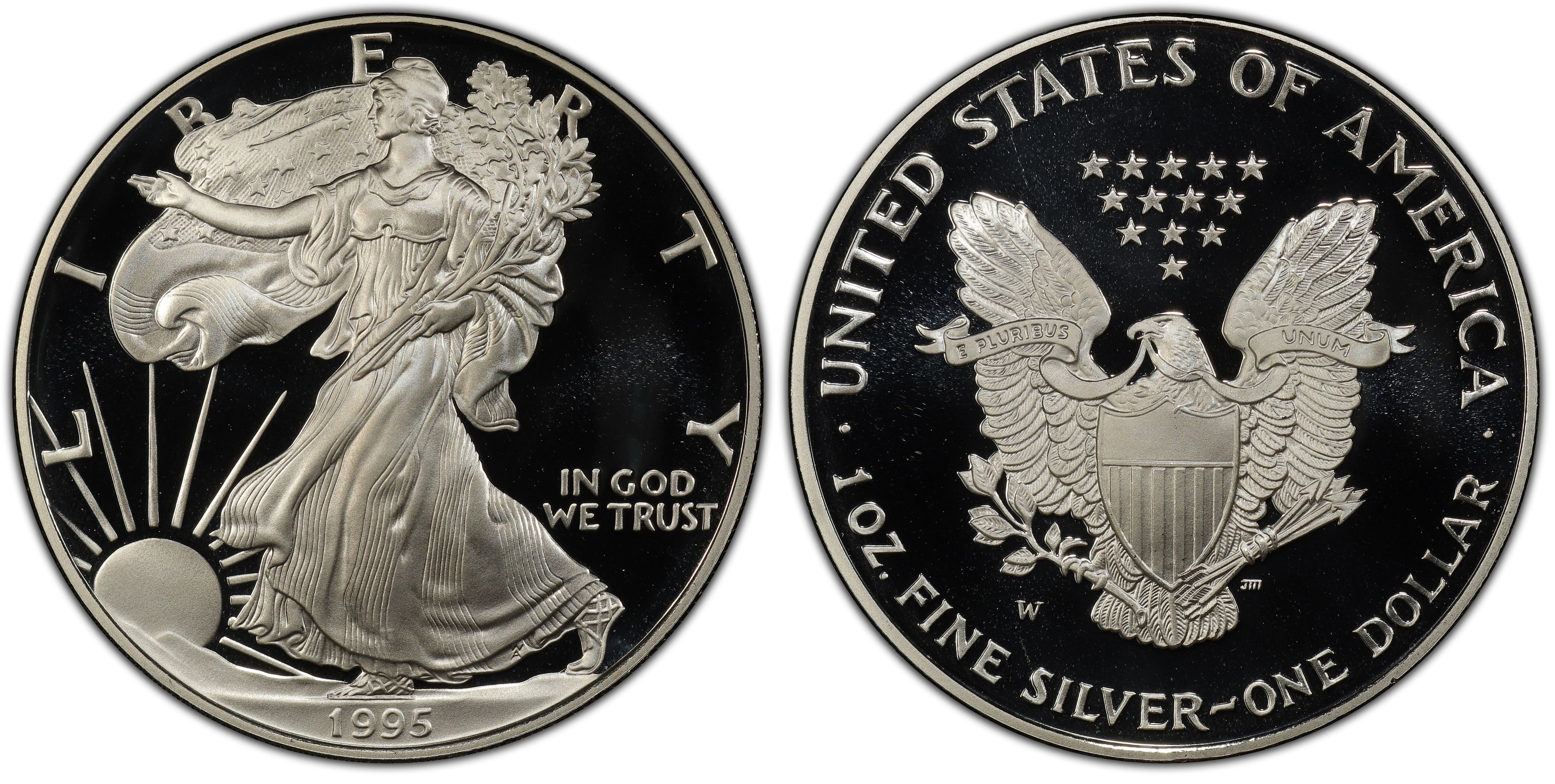 1995-W $1 Silver Eagle, DCAM (Proof) Silver Eagles - PCGS CoinFacts