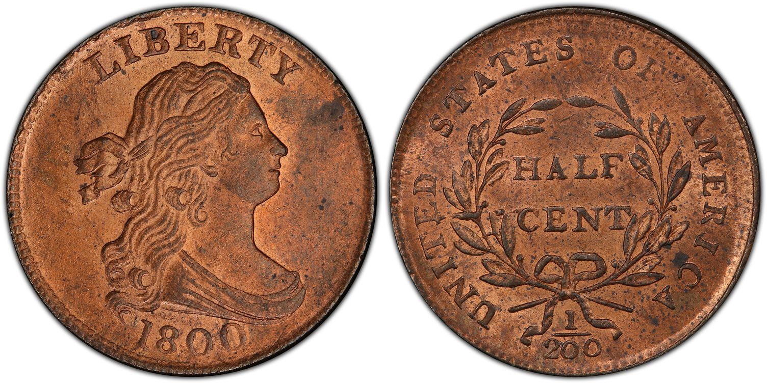 1800 1/2C, RD (Regular Strike) Draped Bust Half Cent - PCGS CoinFacts