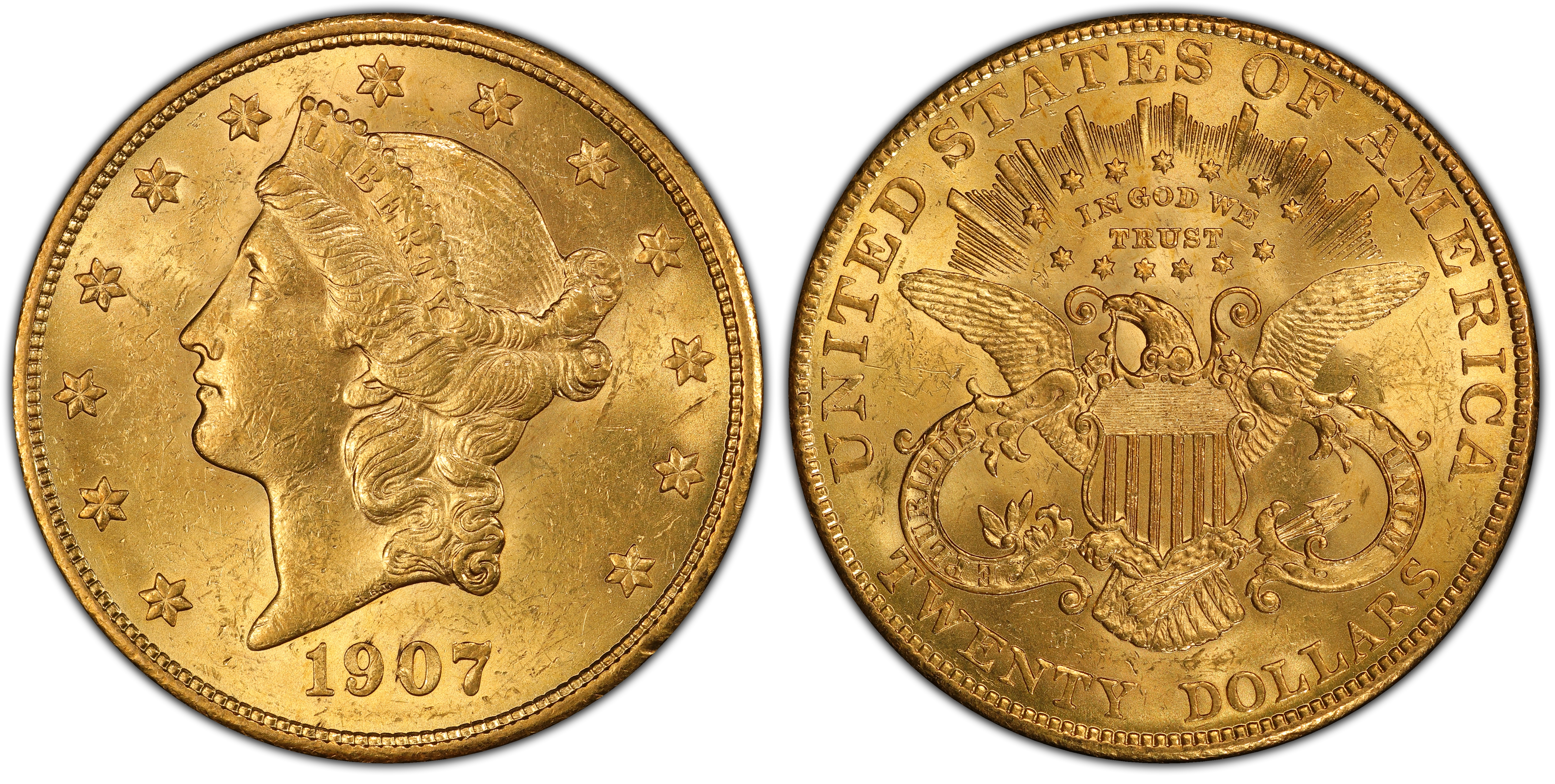 Images of Liberty Head $20 1907 $20 Liberty - PCGS CoinFacts