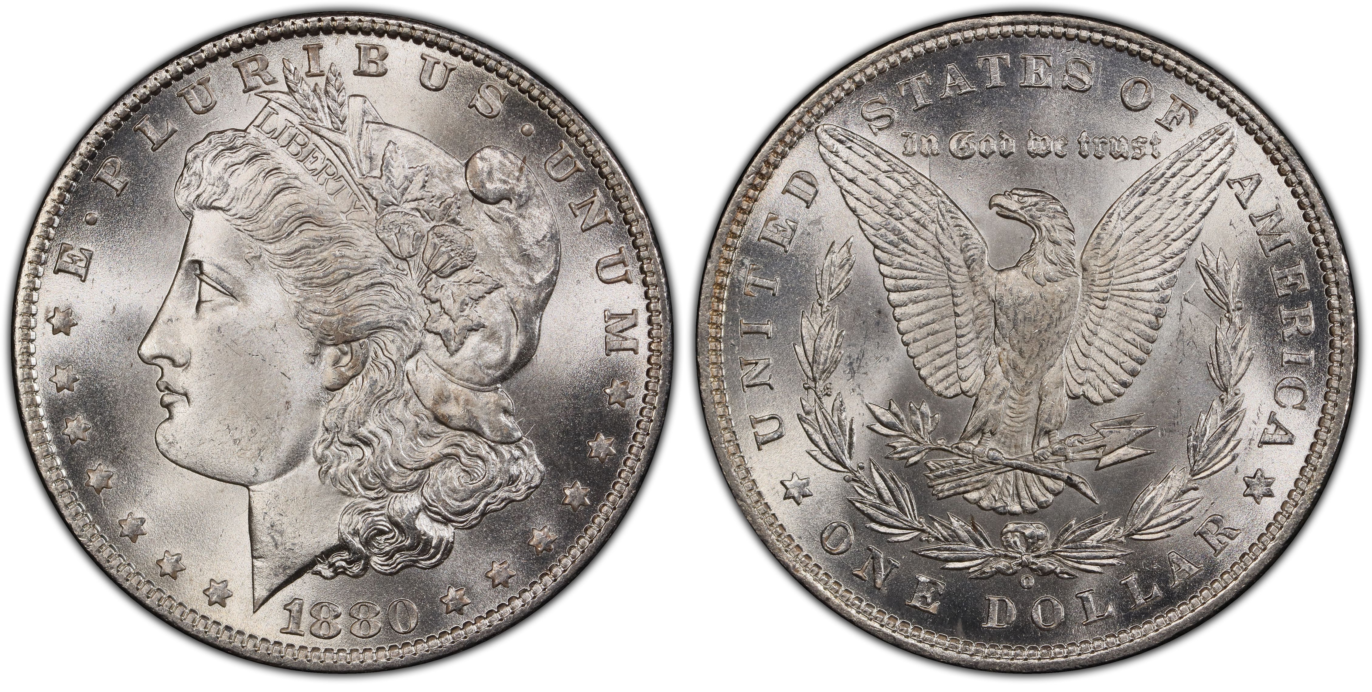 1880-O Morgan Silver Dollar (Extremely Fine to Almost Uncirculated