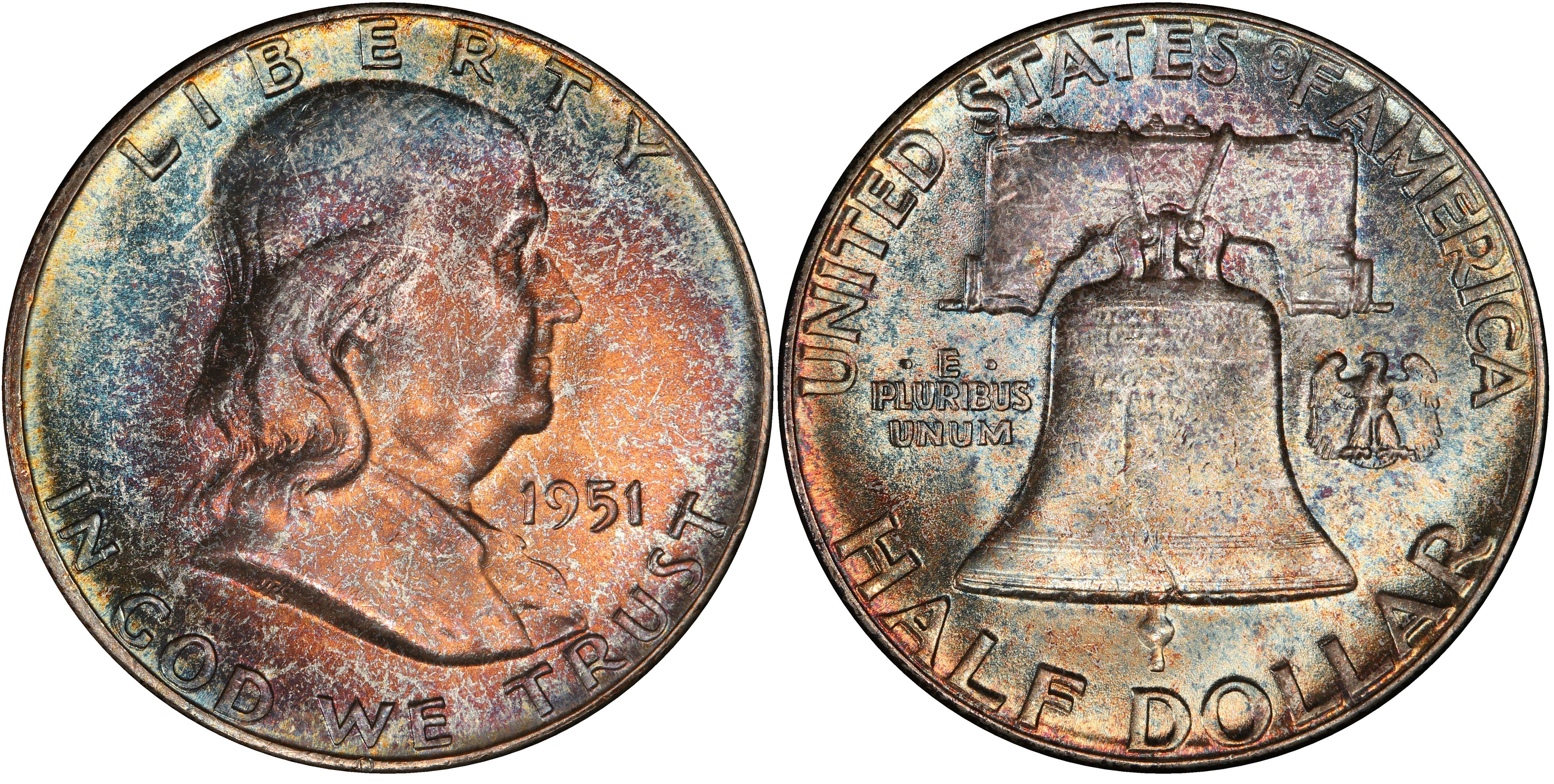 1951 50C, FBL (Regular Strike) Franklin Half Dollar - PCGS CoinFacts