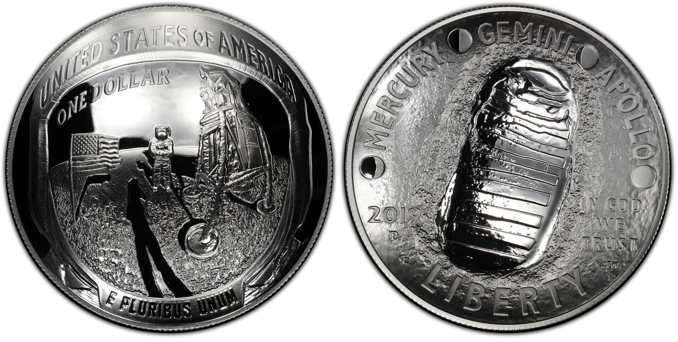 2019-P $1 Apollo 11 50th Anniversary, DCAM (Proof) Modern Silver