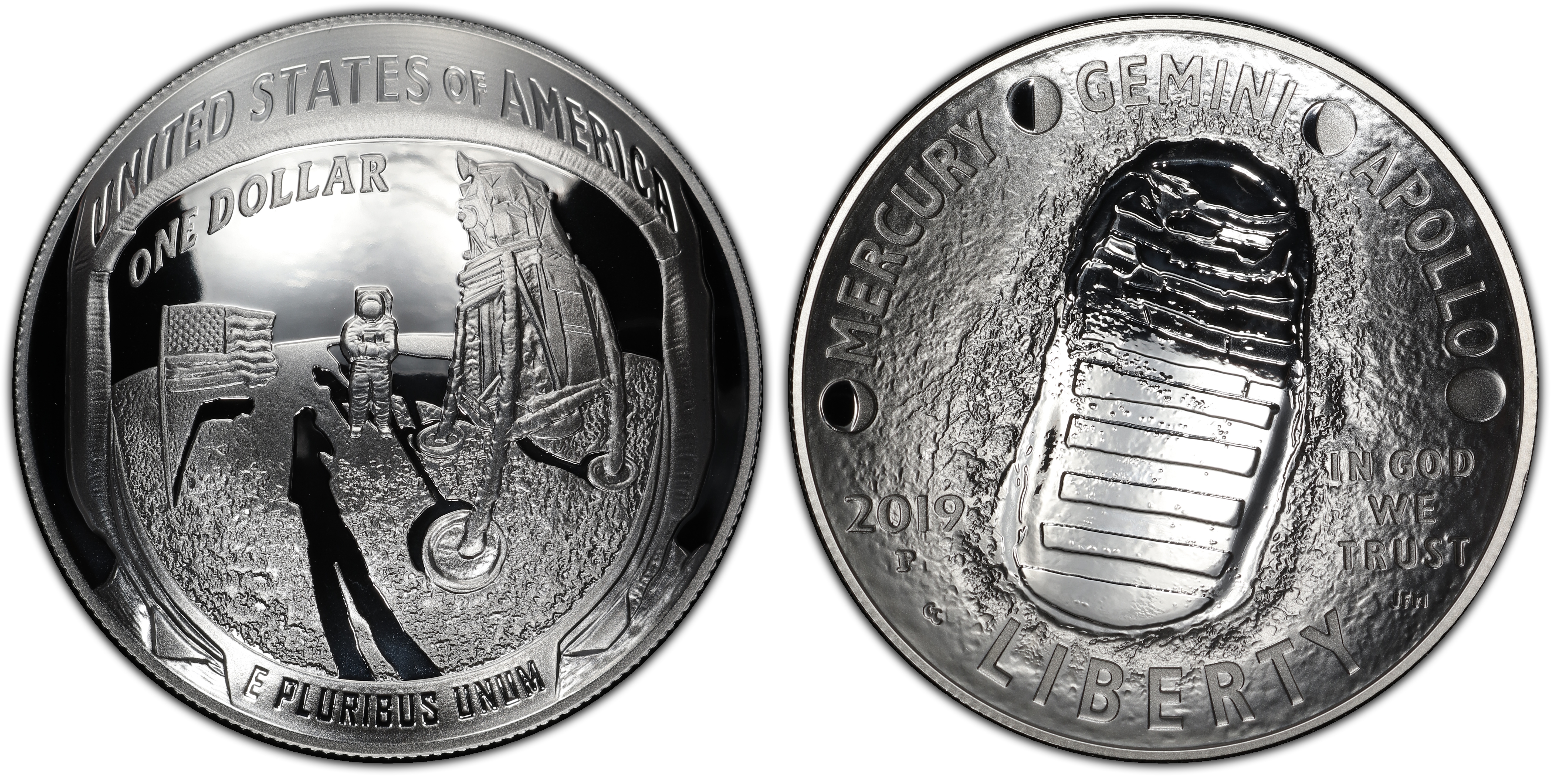 2019-P $1 Apollo 11 50th Anniversary, DCAM (Proof) Modern Silver