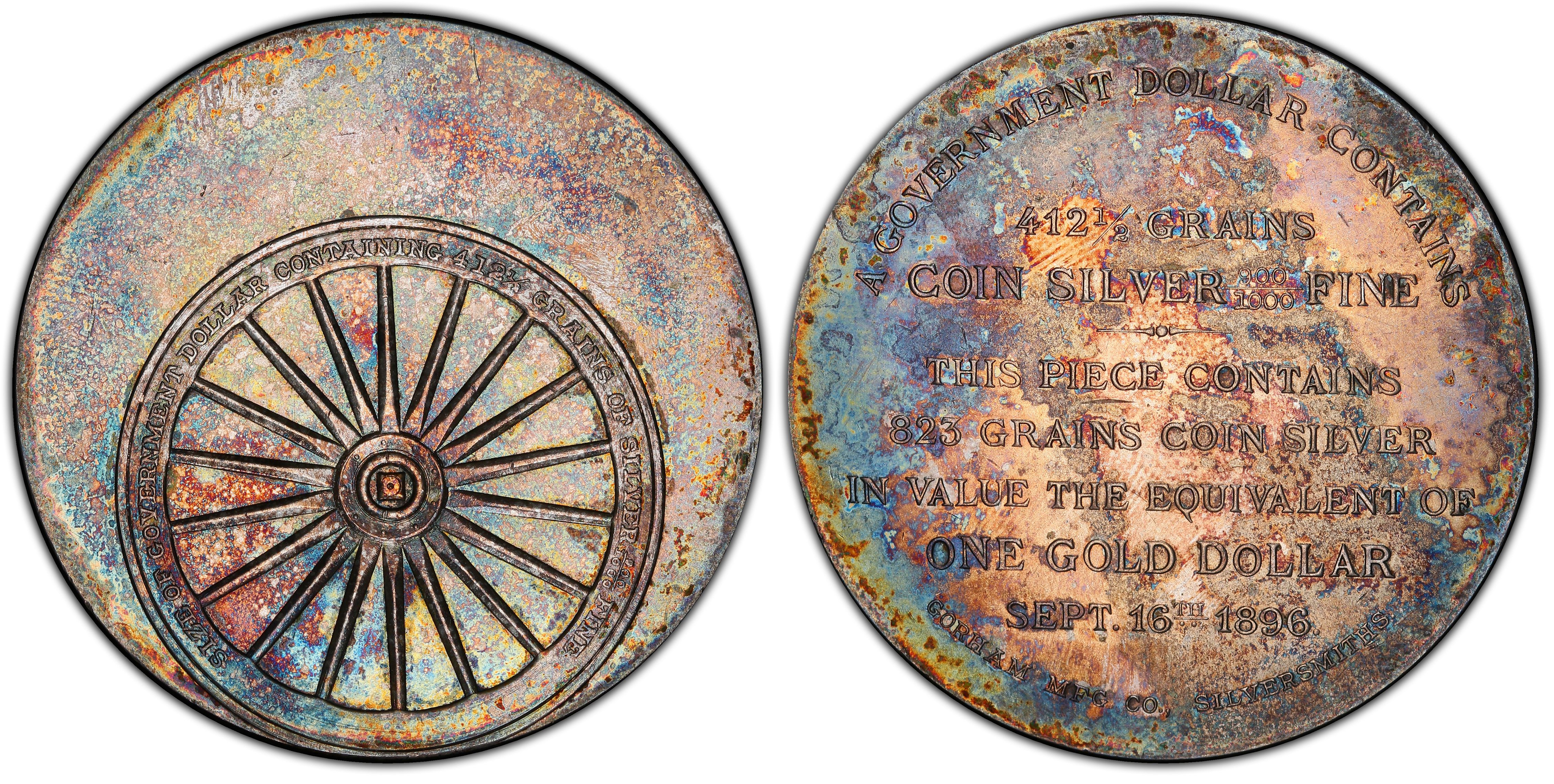 Images of So-Called Dollars 1896 Bryan$ HK-780 Silver Gorham Mfg Co