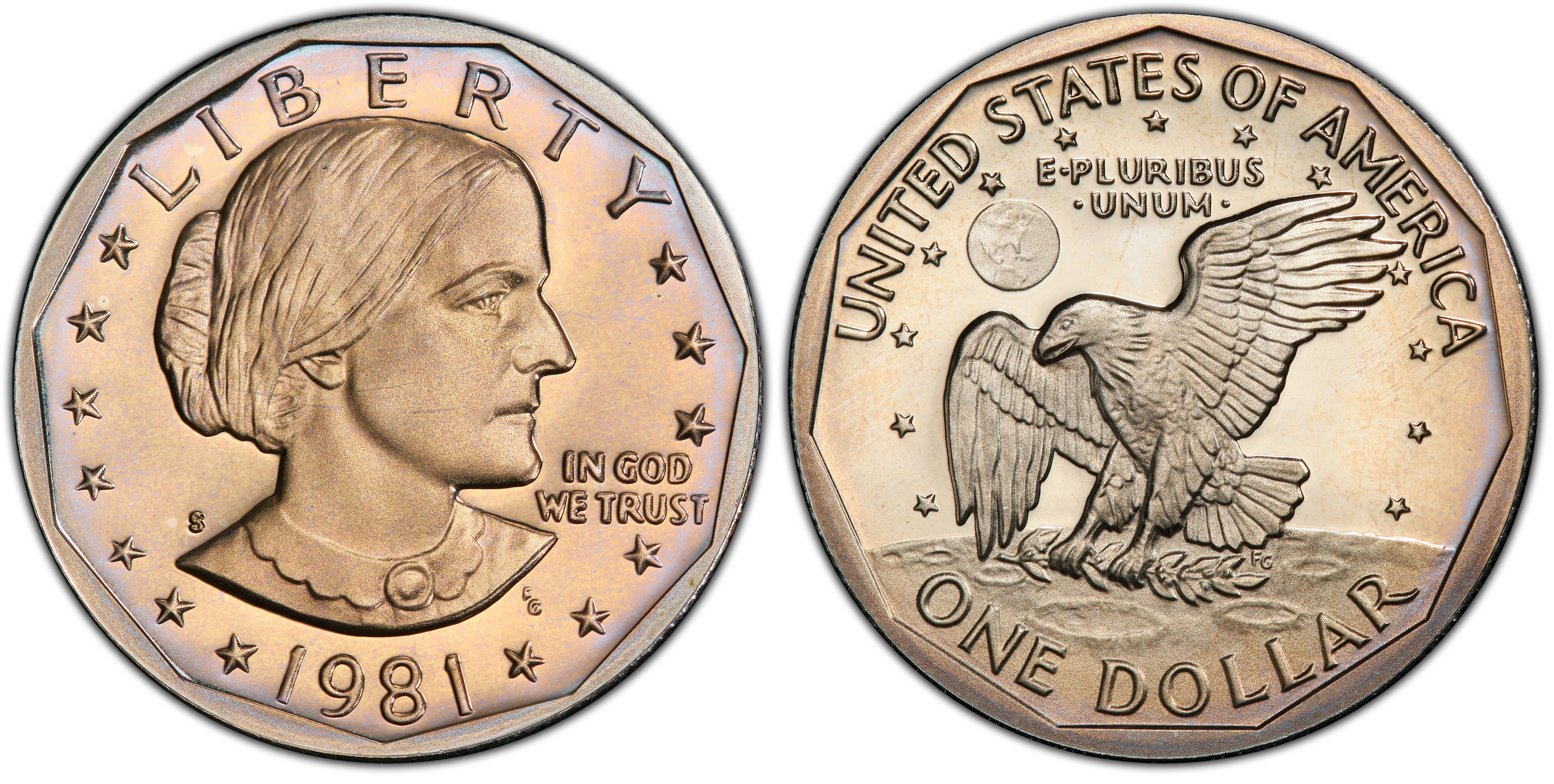 Images of Susan B. Anthony Dollar 1981-S SBA$1 Type 2, DCAM - PCGS ...