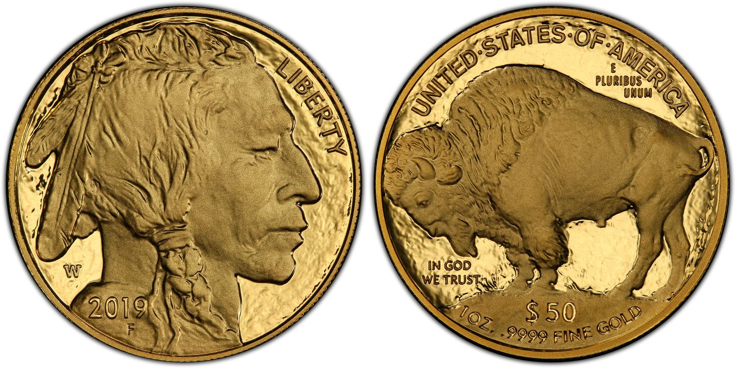 2019W 50 American Buffalo .9999 Fine Gold, DCAM (Proof) Gold Buffalos