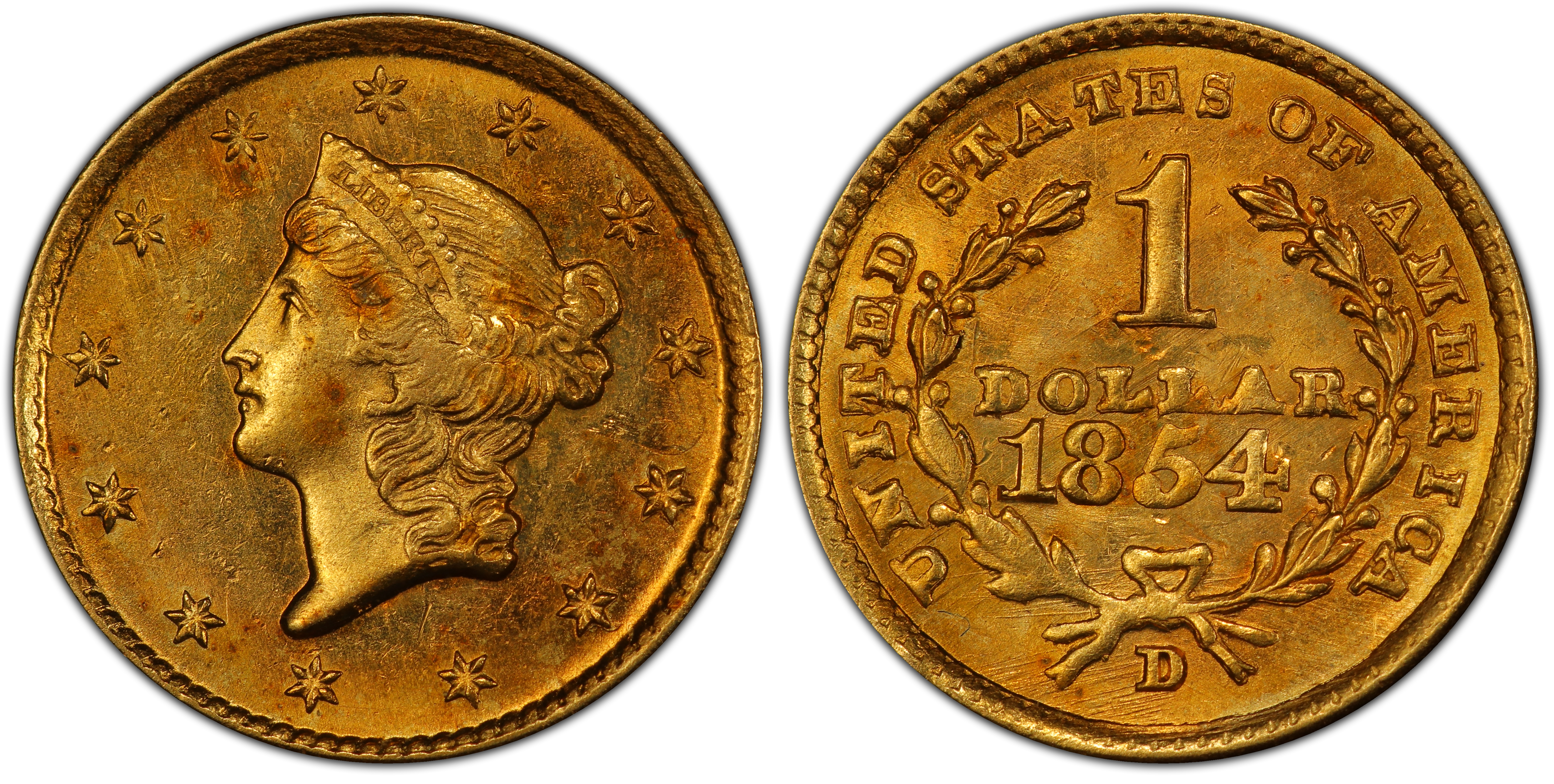 1854-D $3 (Regular Strike) Three Dollar - PCGS CoinFacts