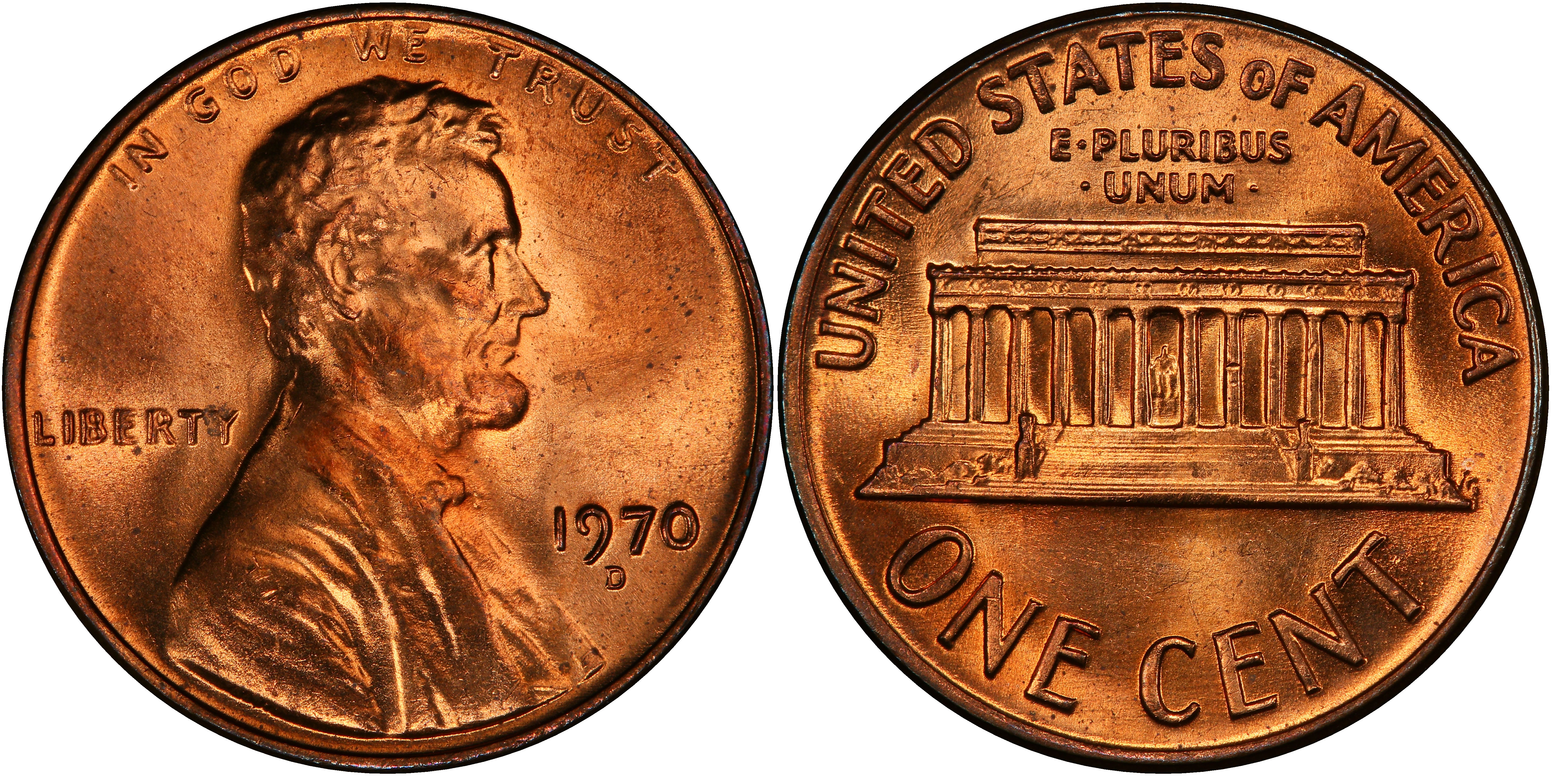 1970-D 1C, RD (Regular Strike) Lincoln Cent (Modern) - PCGS CoinFacts